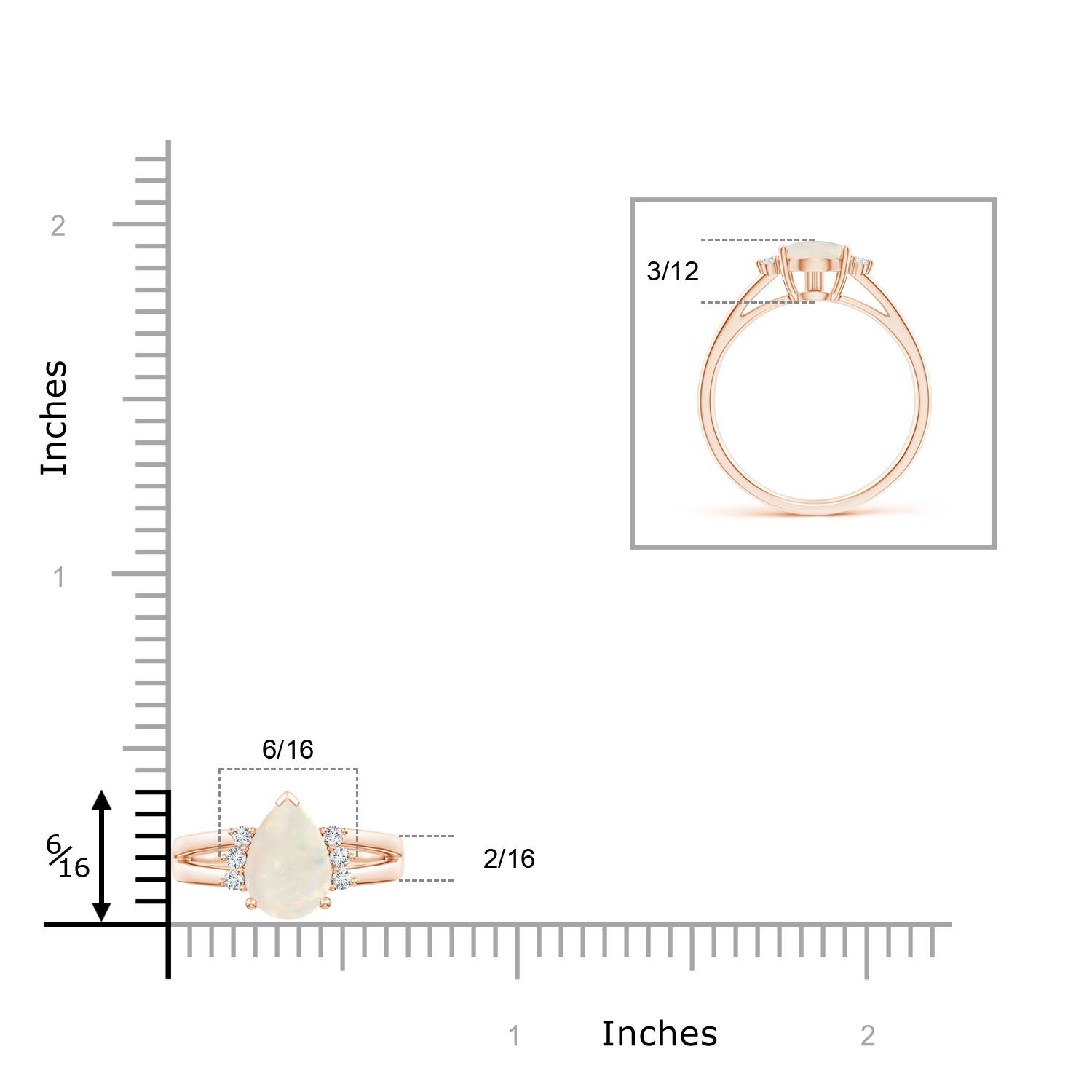 A - Opal / 0.88 CT / 14 KT Rose Gold