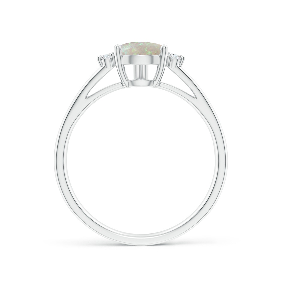 9x6mm AAA Pear Opal Ring with Triple Diamond Accents in P950 Platinum side-1