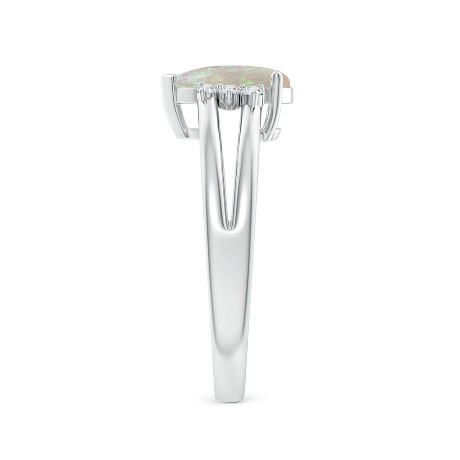 9x6mm AAA Pear Opal Ring with Triple Diamond Accents in P950 Platinum side-2