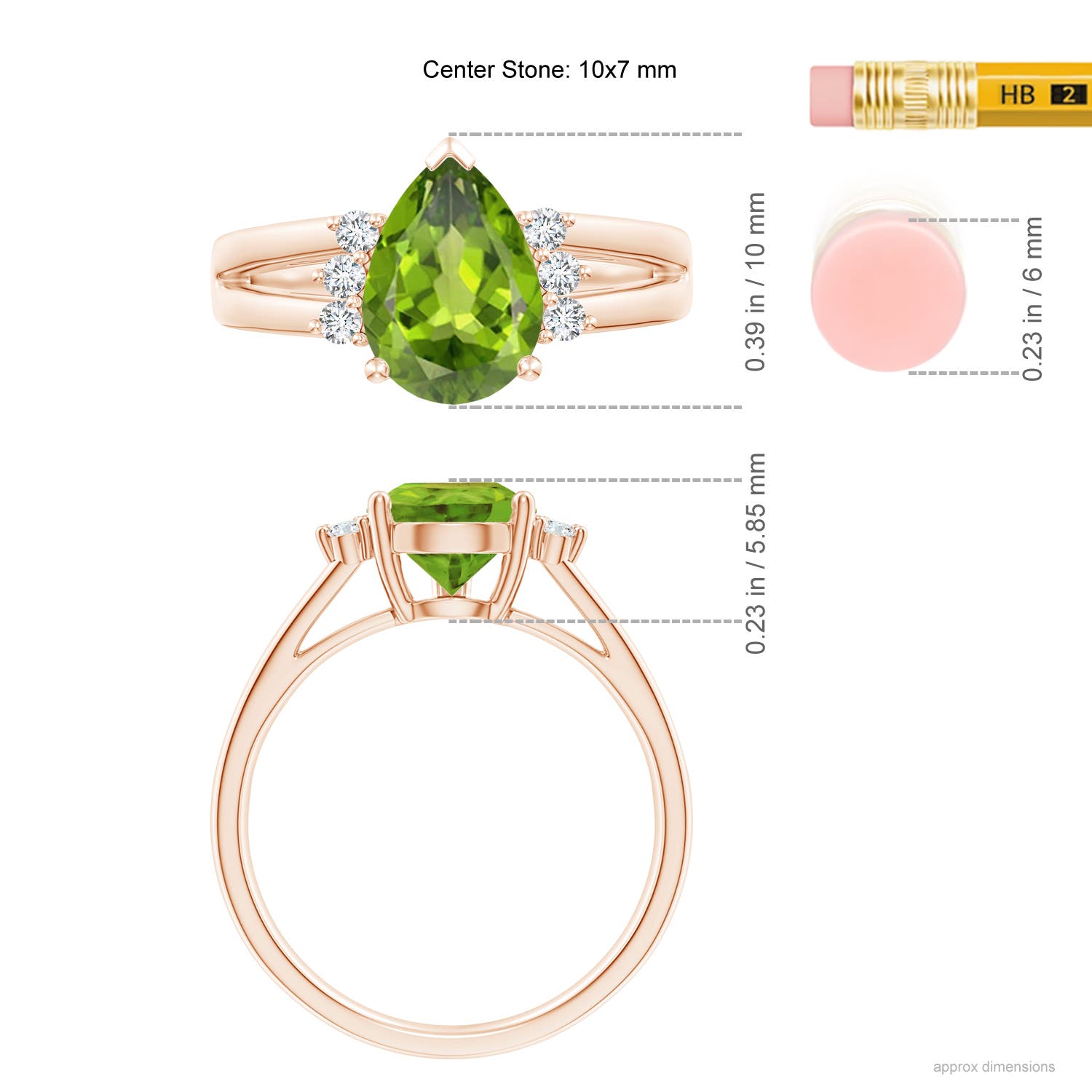 AAA - Peridot / 2.03 CT / 14 KT Rose Gold