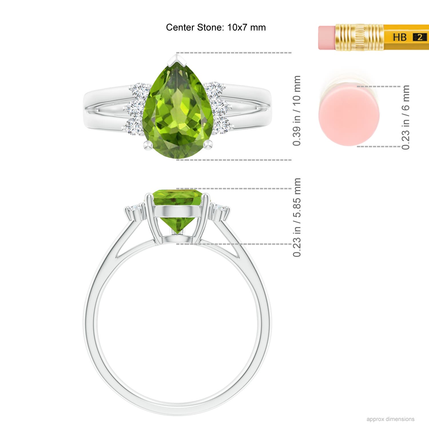 AAA - Peridot / 2.03 CT / 14 KT White Gold