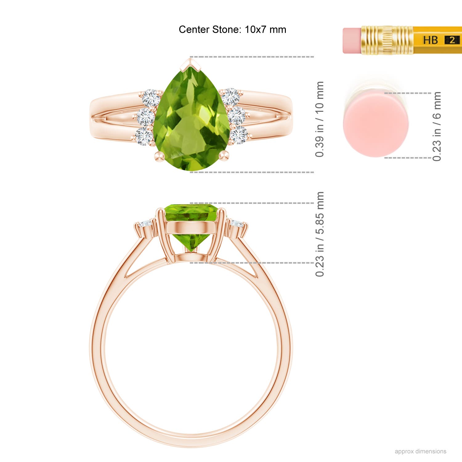 AAAA - Peridot / 2.03 CT / 14 KT Rose Gold