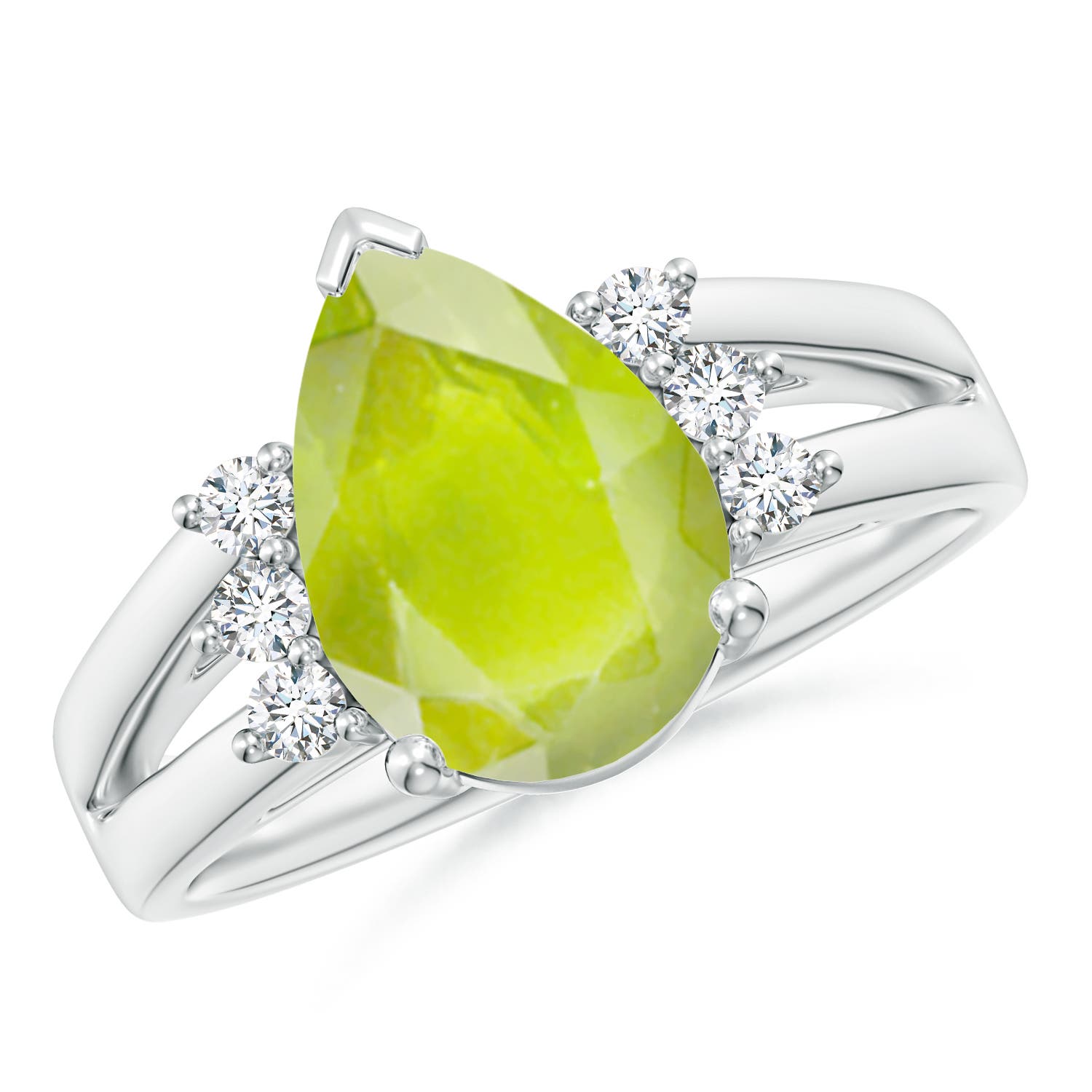 A - Peridot / 3.57 CT / 14 KT White Gold