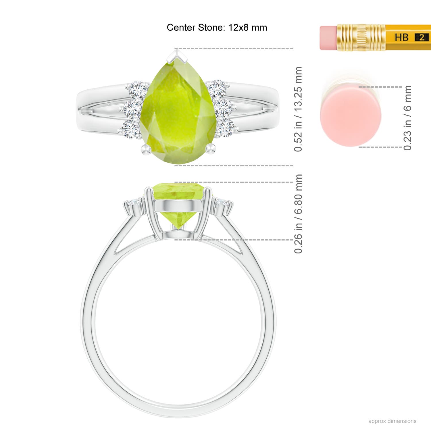 A - Peridot / 3.57 CT / 14 KT White Gold