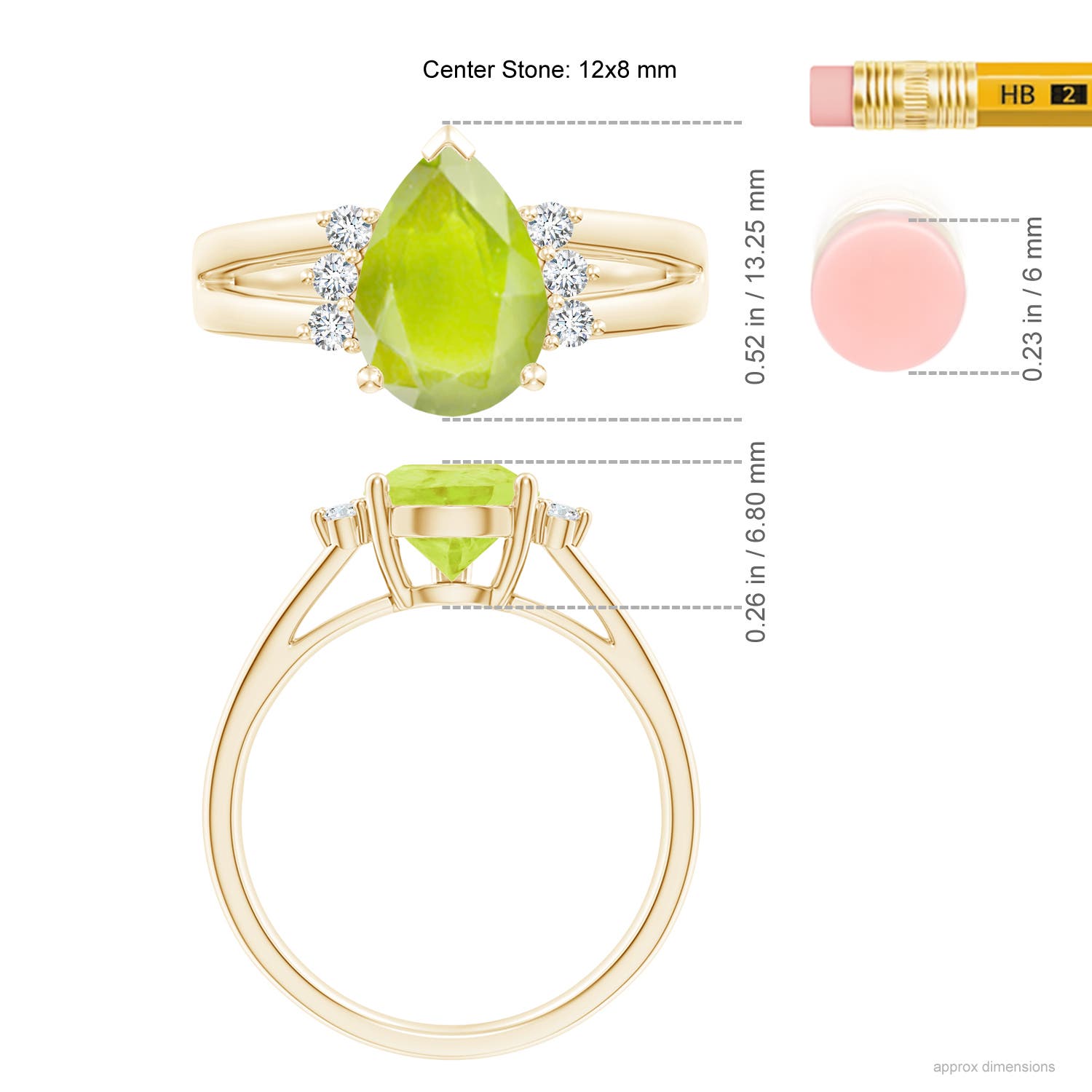 A - Peridot / 3.57 CT / 14 KT Yellow Gold