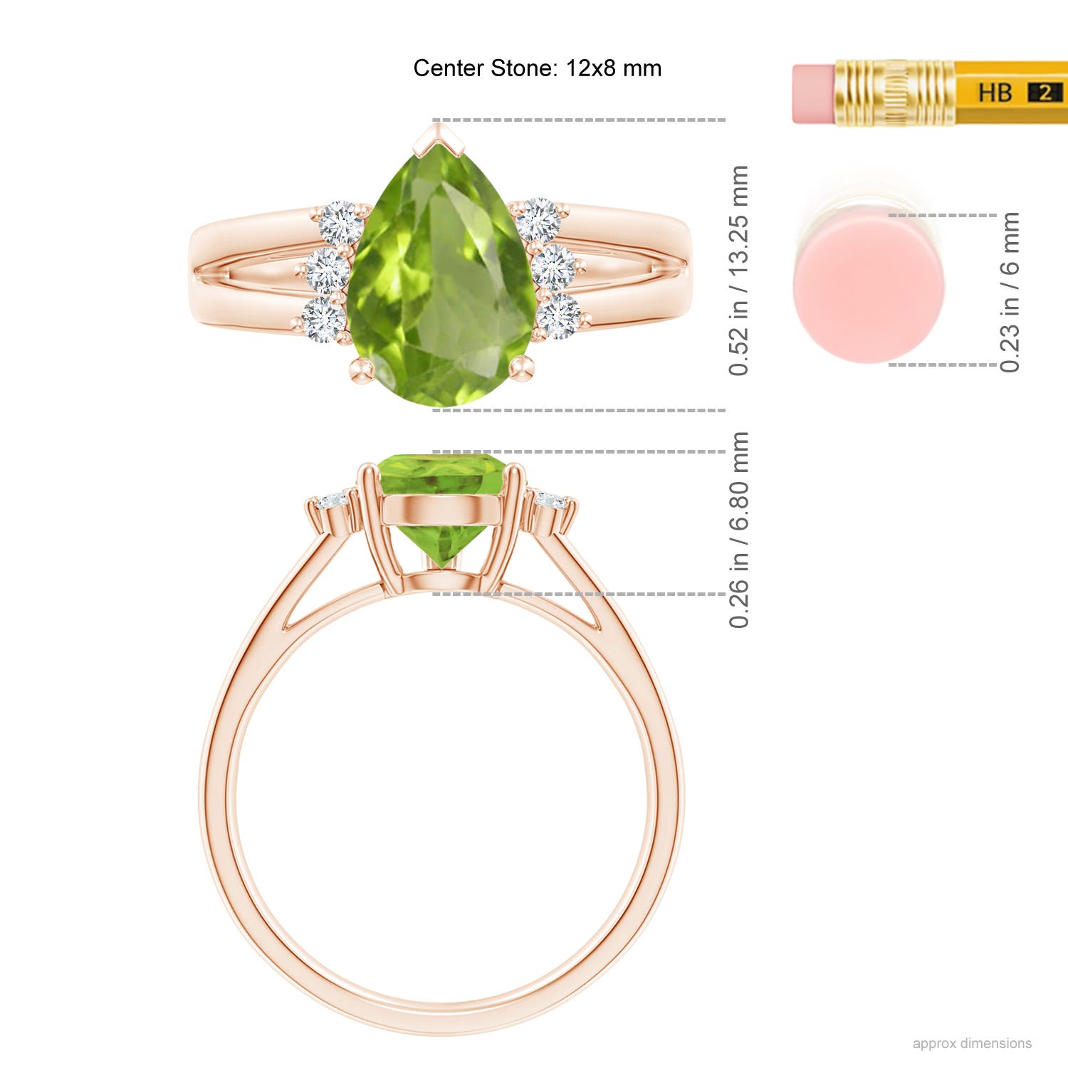 AA - Peridot / 3.57 CT / 14 KT Rose Gold