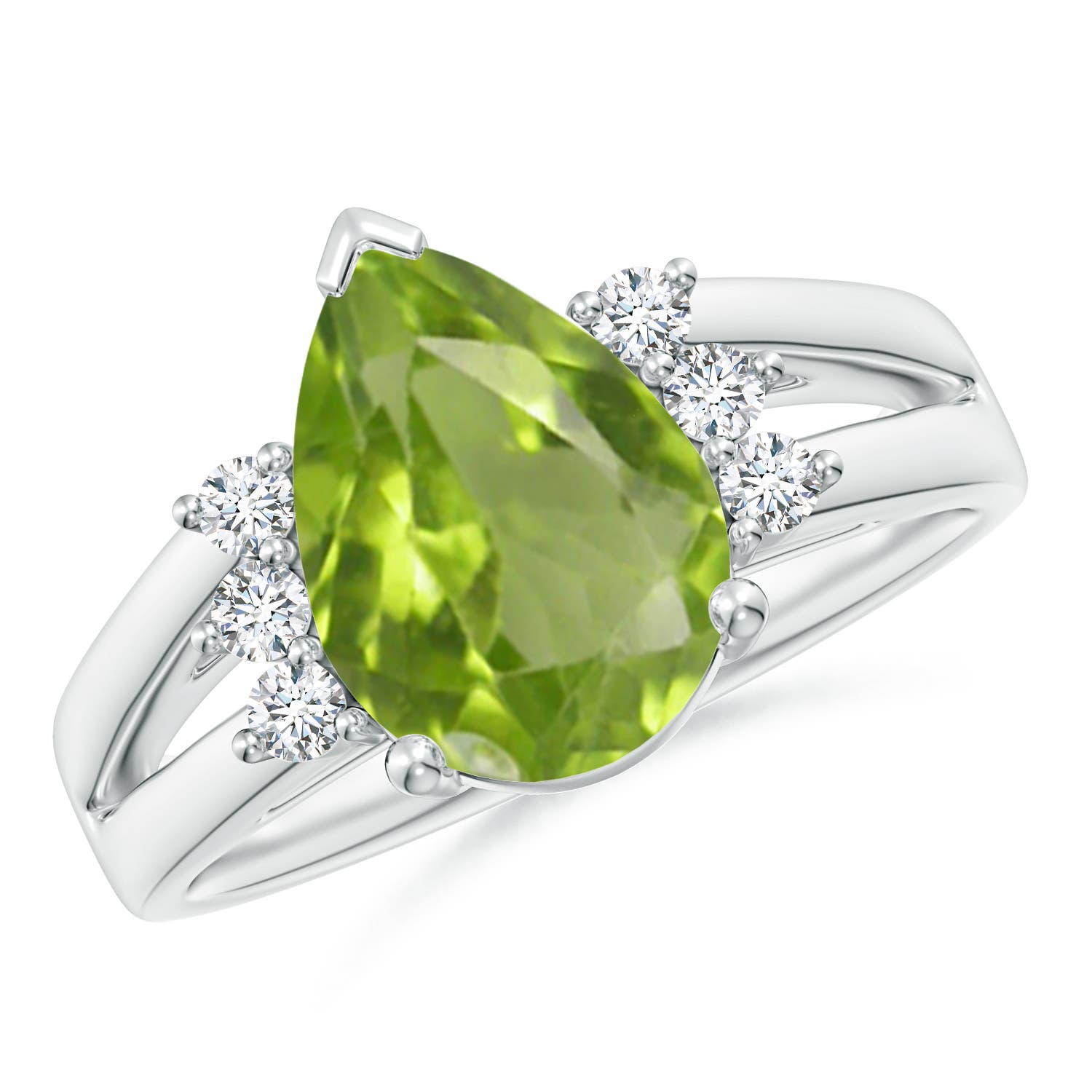 AA - Peridot / 3.57 CT / 14 KT White Gold