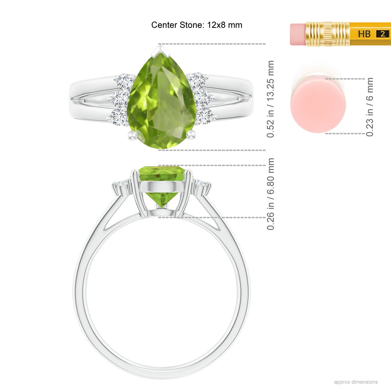 AA - Peridot / 3.57 CT / 14 KT White Gold