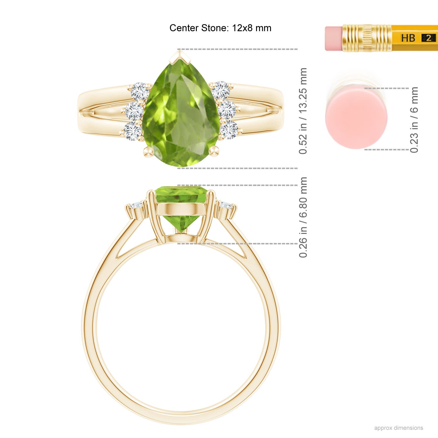 AA - Peridot / 3.57 CT / 14 KT Yellow Gold