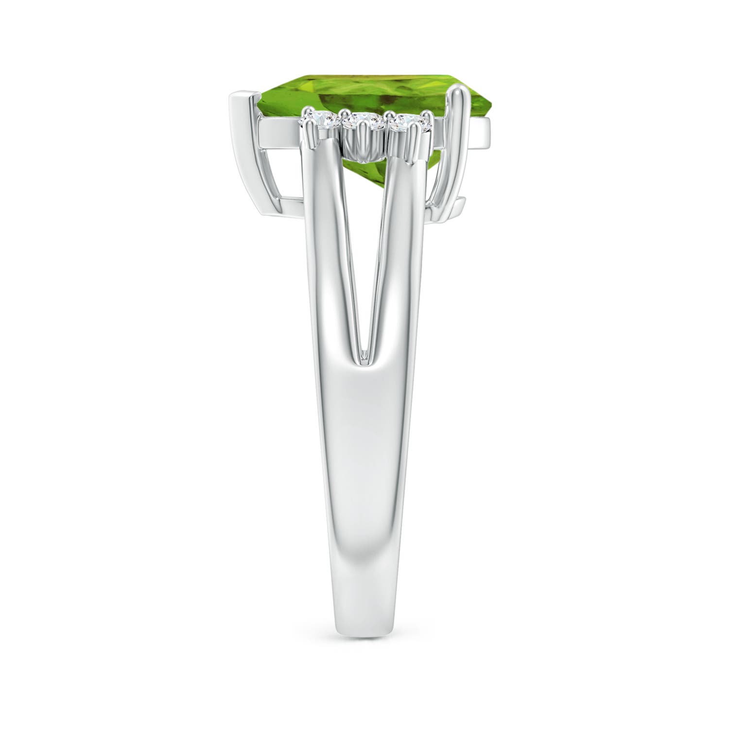 AAA - Peridot / 3.57 CT / 14 KT White Gold