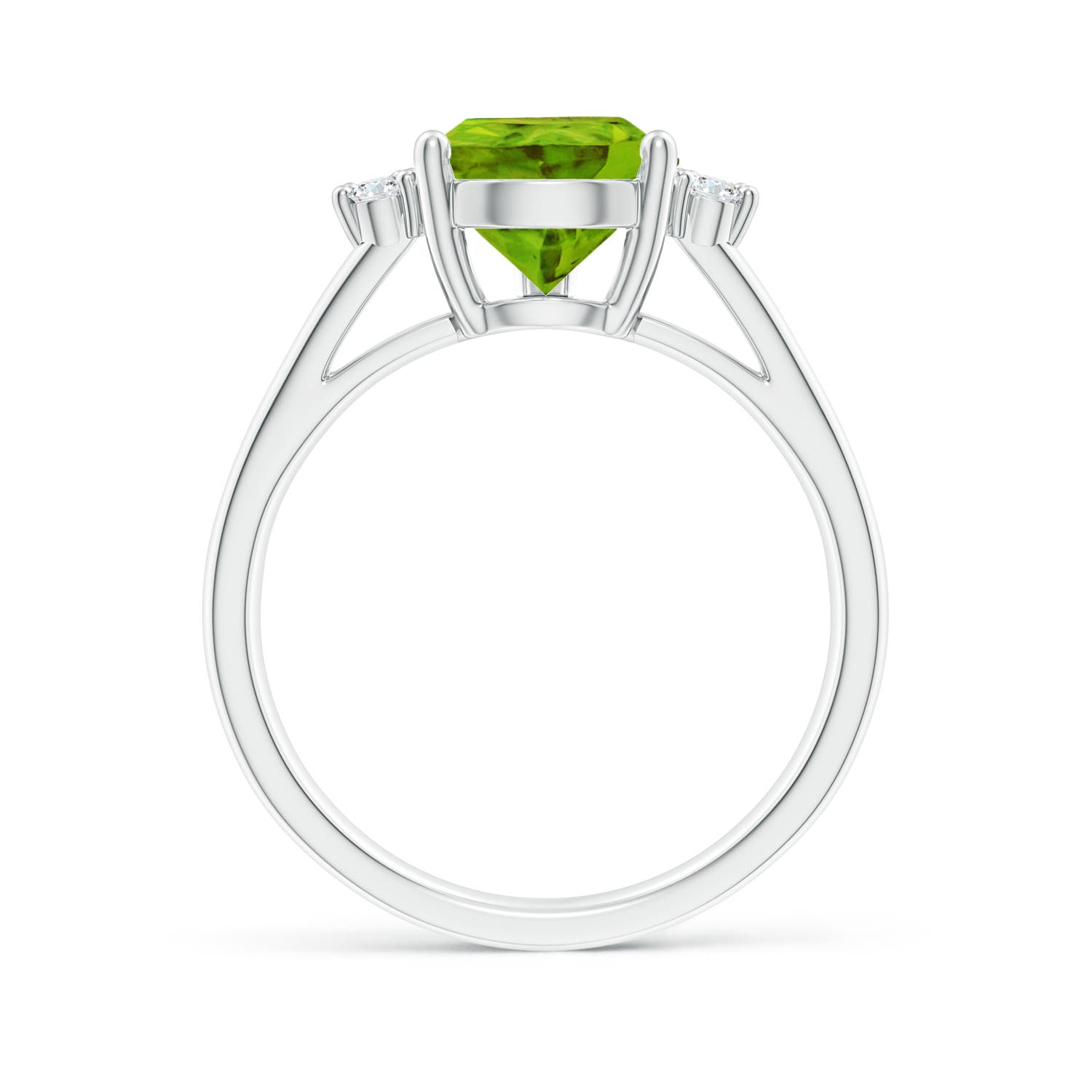 AAAA - Peridot / 3.57 CT / 14 KT White Gold