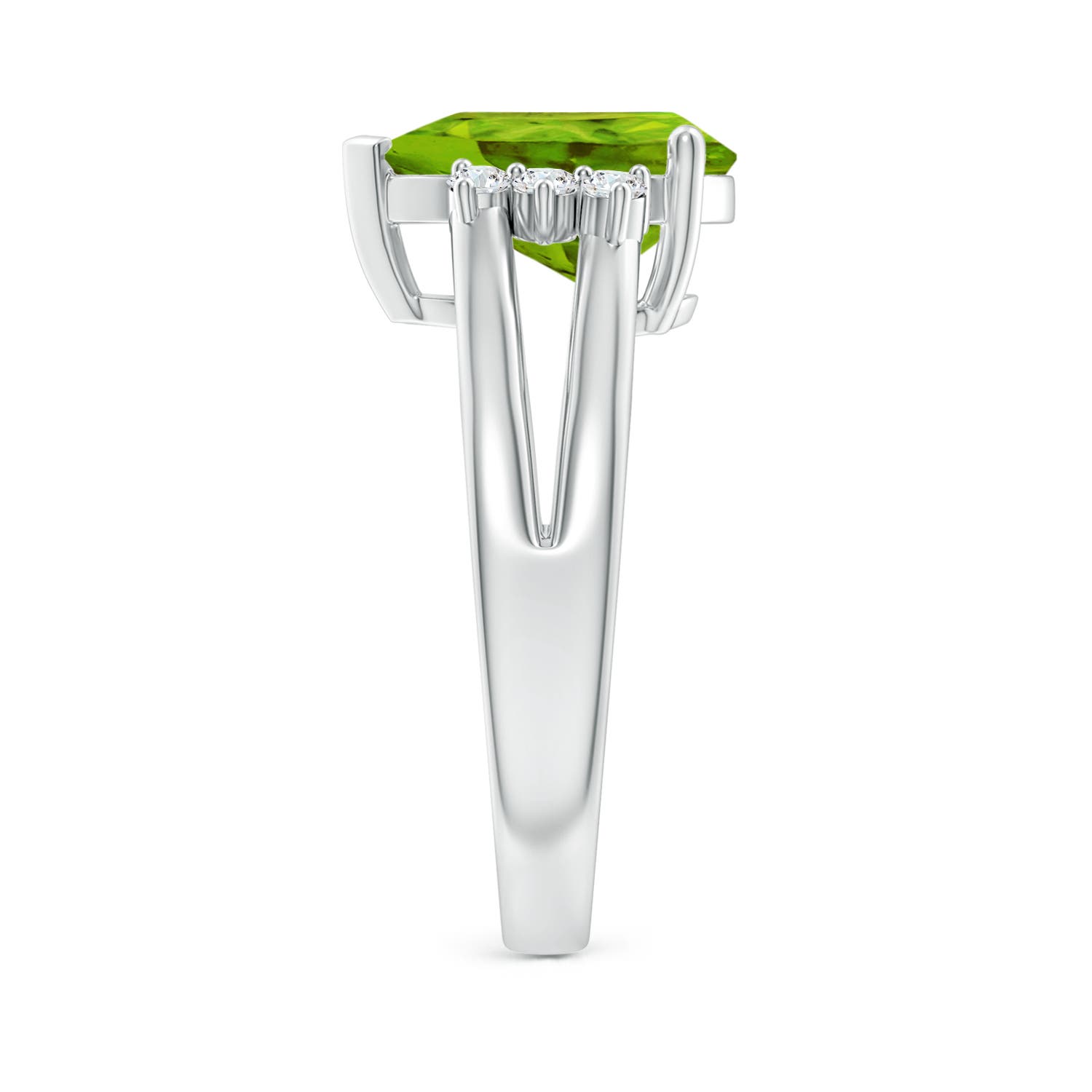 AAAA - Peridot / 3.57 CT / 14 KT White Gold