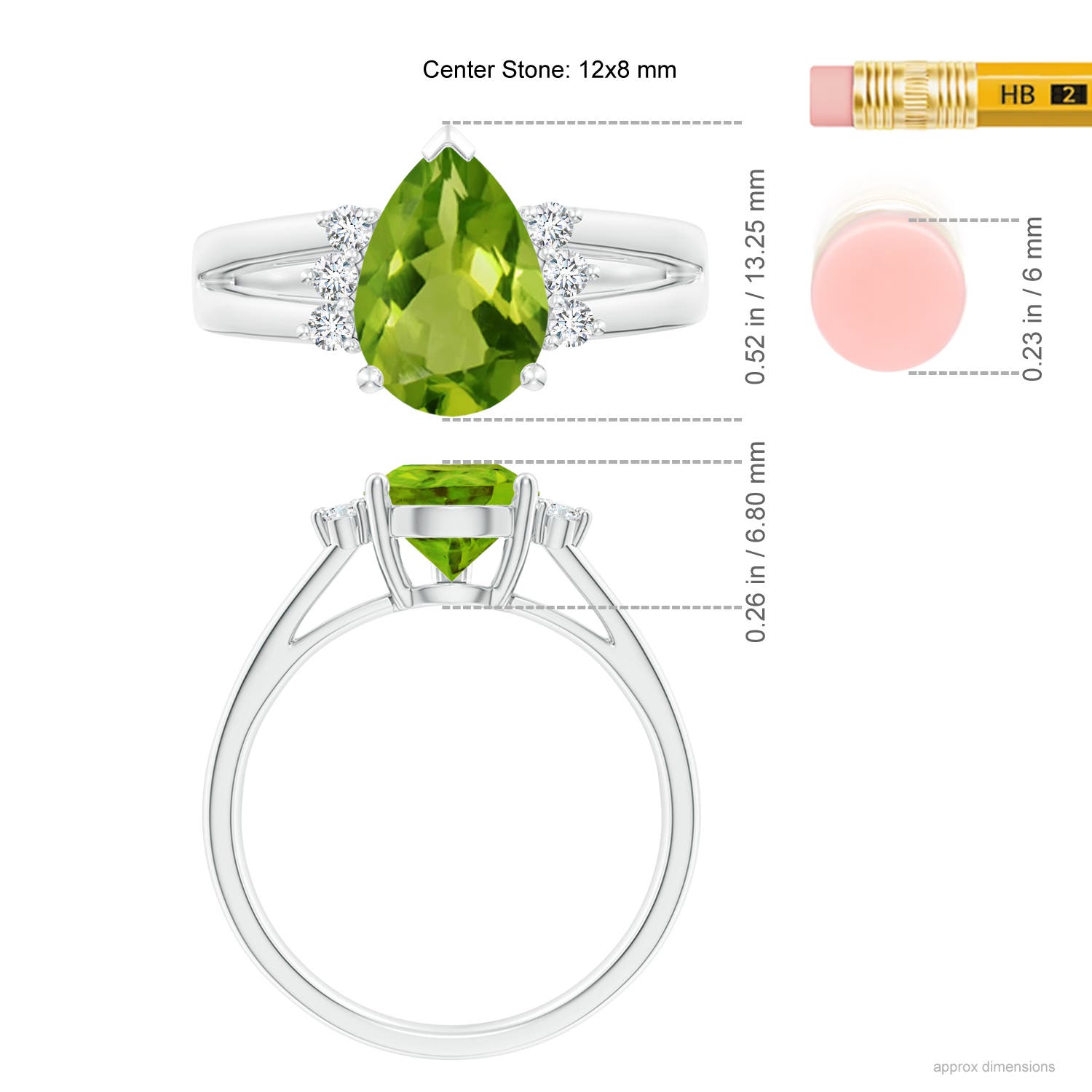 AAAA - Peridot / 3.57 CT / 14 KT White Gold