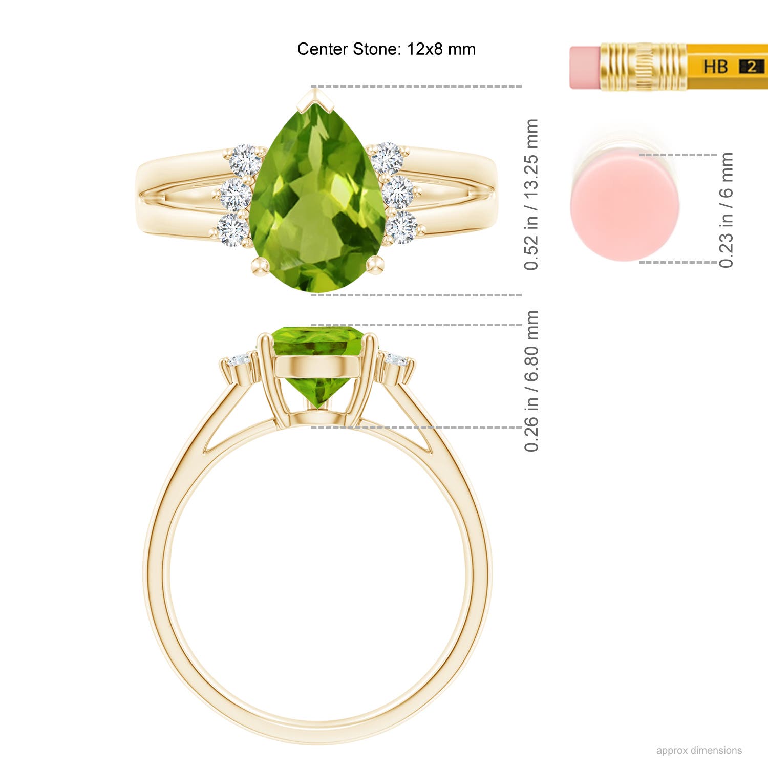 AAAA - Peridot / 3.57 CT / 14 KT Yellow Gold