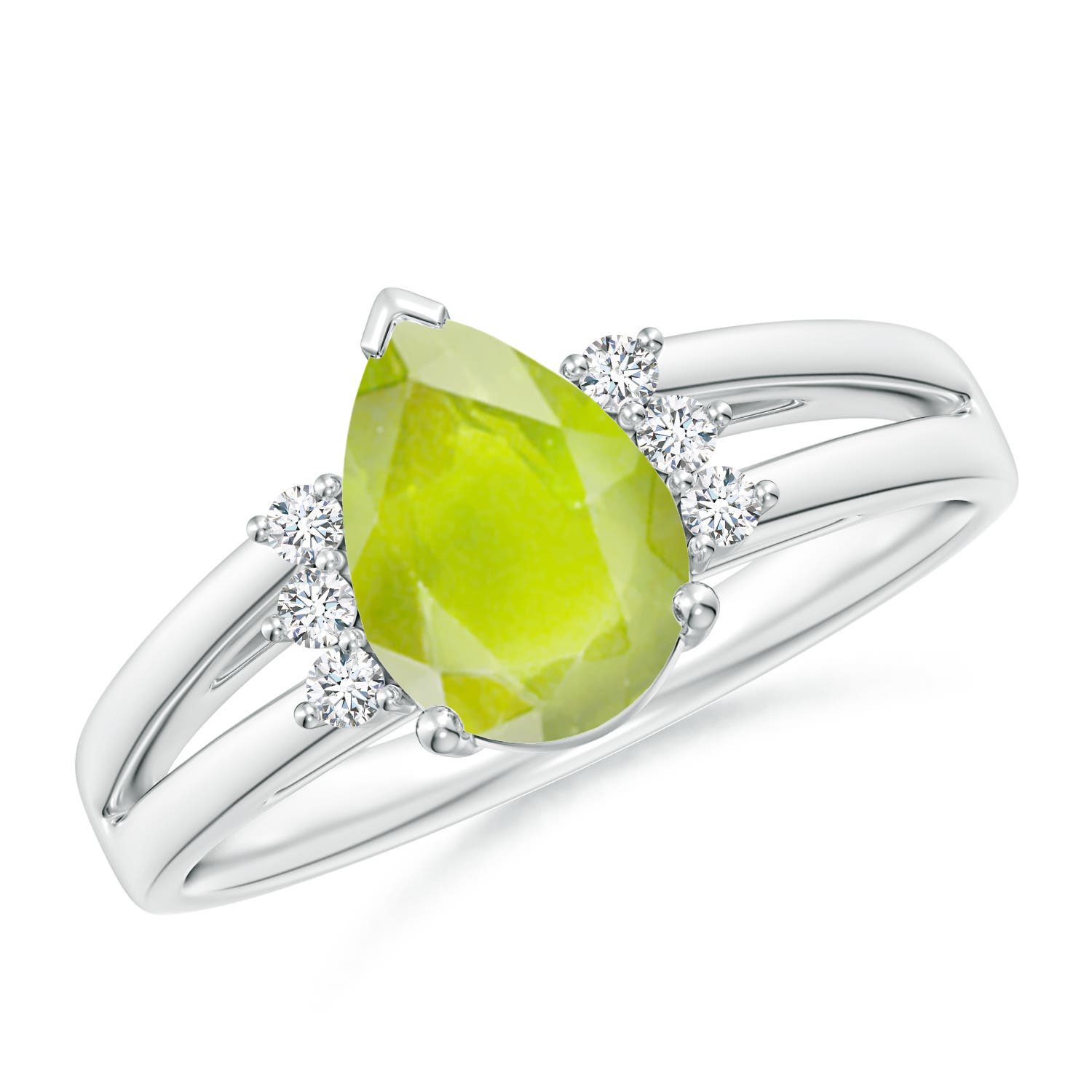 A - Peridot / 1.38 CT / 14 KT White Gold