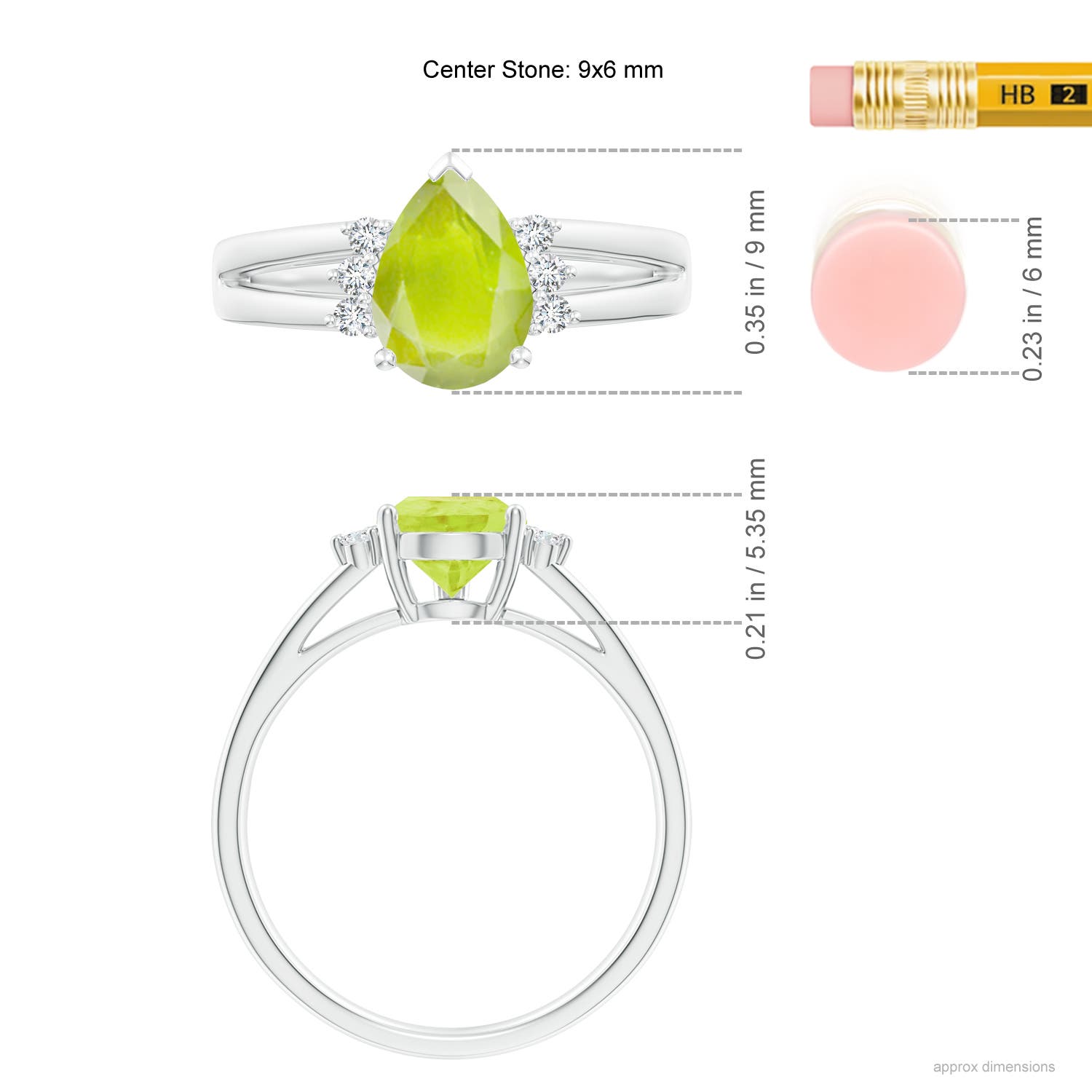 A - Peridot / 1.38 CT / 14 KT White Gold