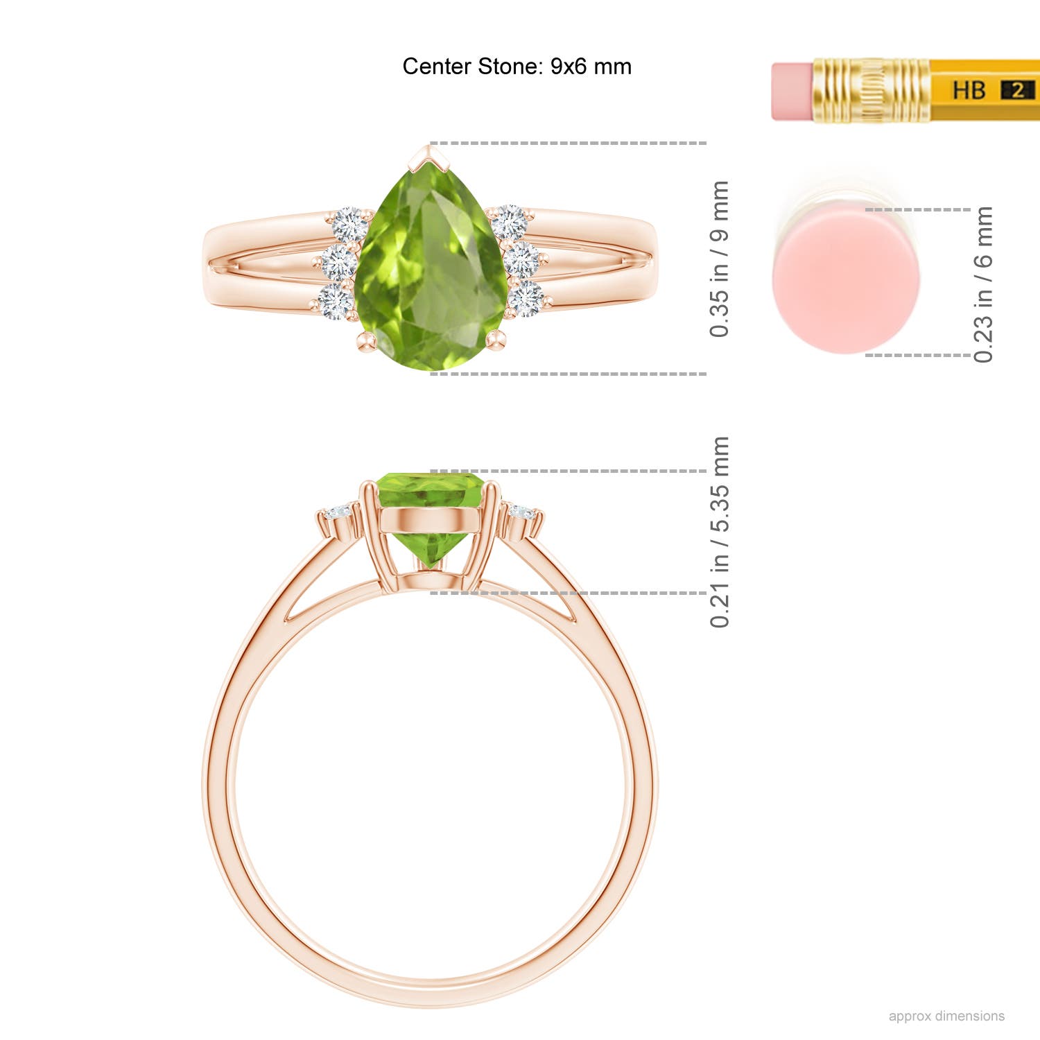 AA - Peridot / 1.38 CT / 14 KT Rose Gold