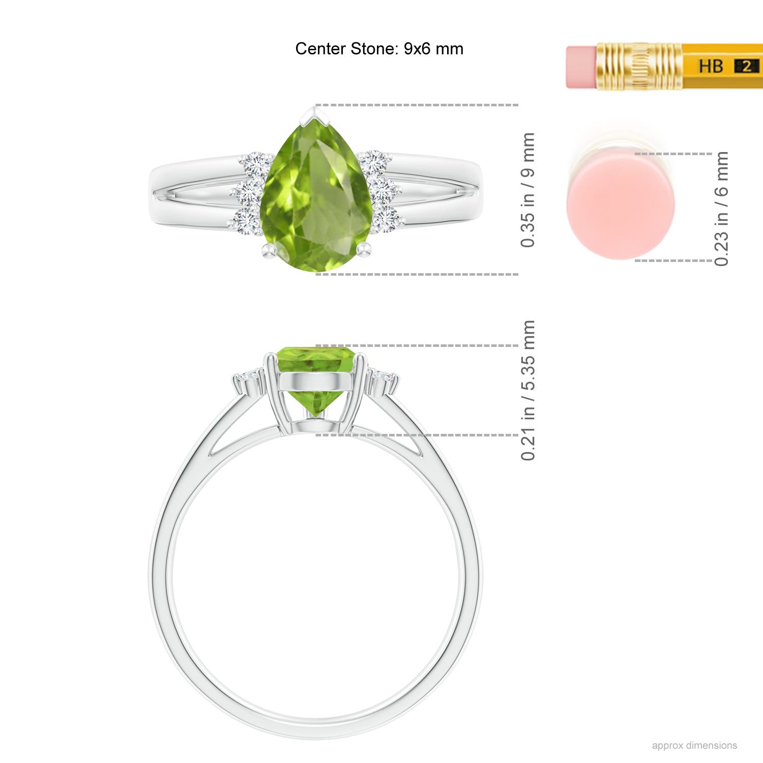 AA - Peridot / 1.38 CT / 14 KT White Gold