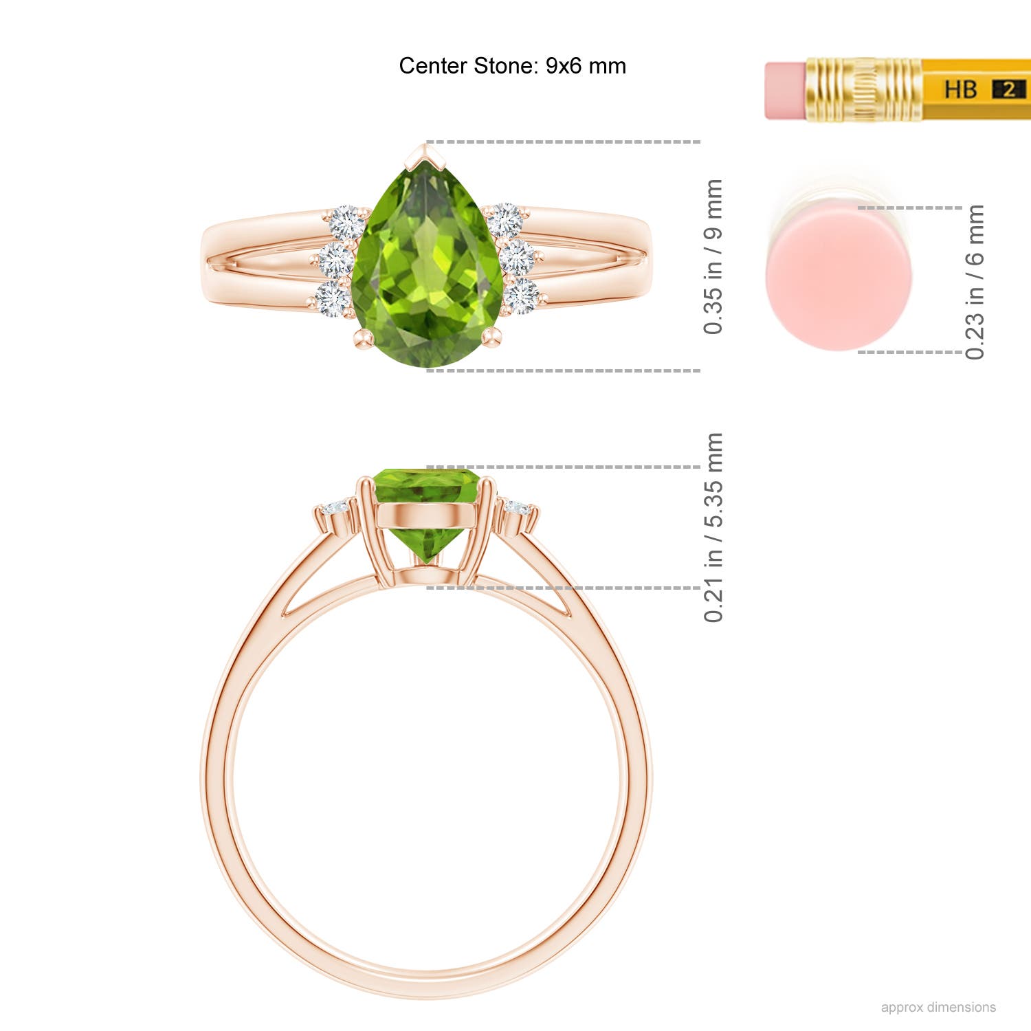 AAA - Peridot / 1.38 CT / 14 KT Rose Gold