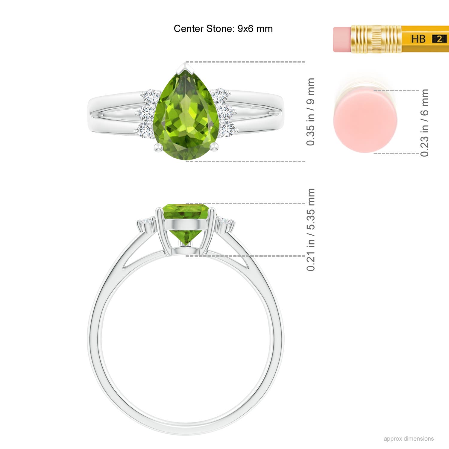 AAA - Peridot / 1.38 CT / 14 KT White Gold