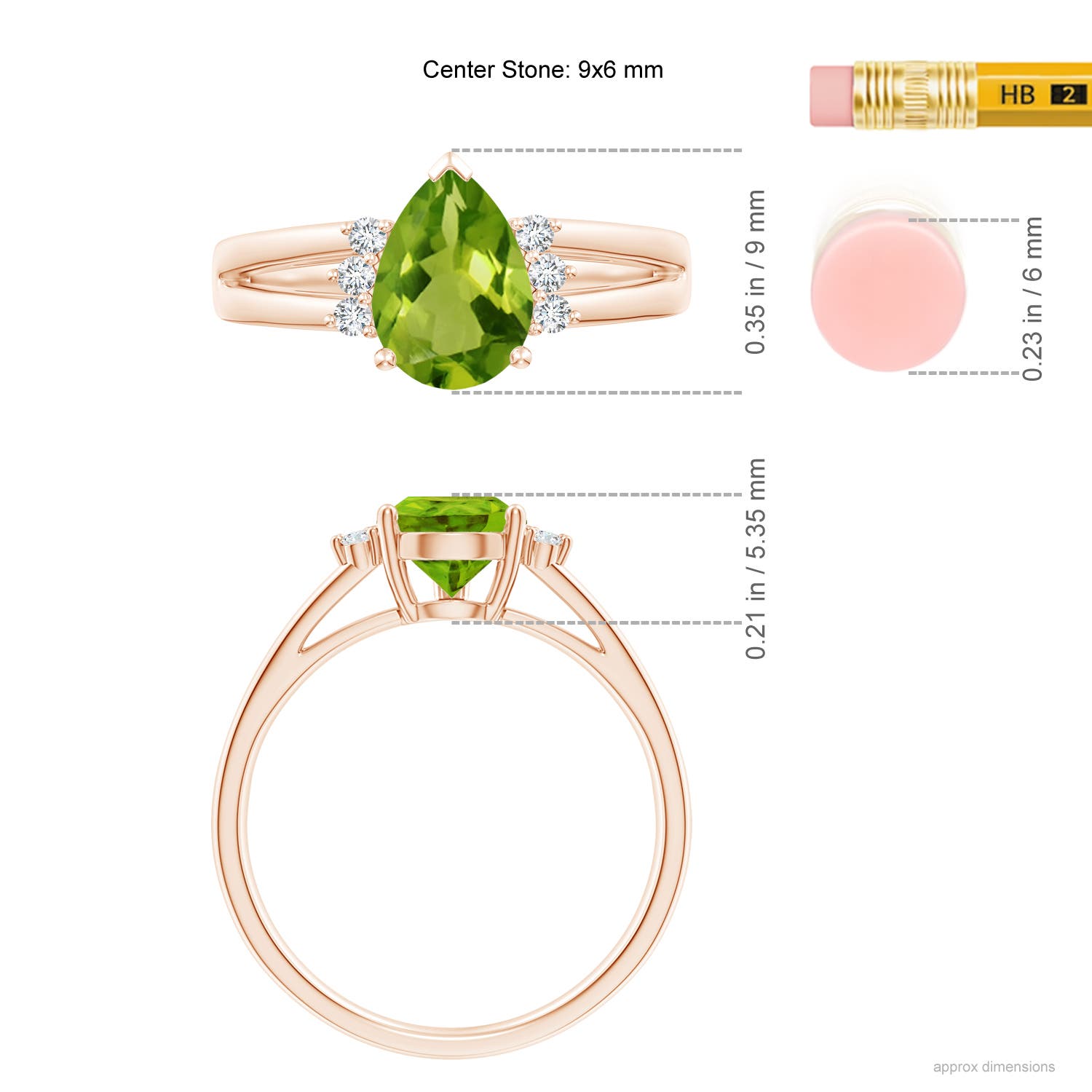 AAAA - Peridot / 1.38 CT / 14 KT Rose Gold