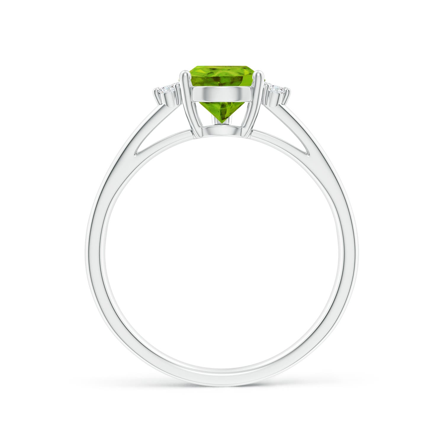 AAAA - Peridot / 1.38 CT / 14 KT White Gold