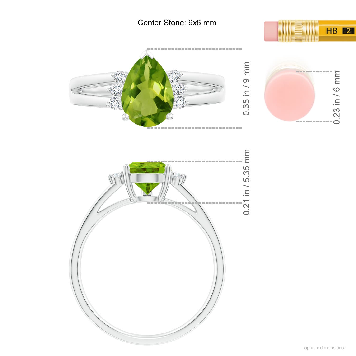 AAAA - Peridot / 1.38 CT / 14 KT White Gold