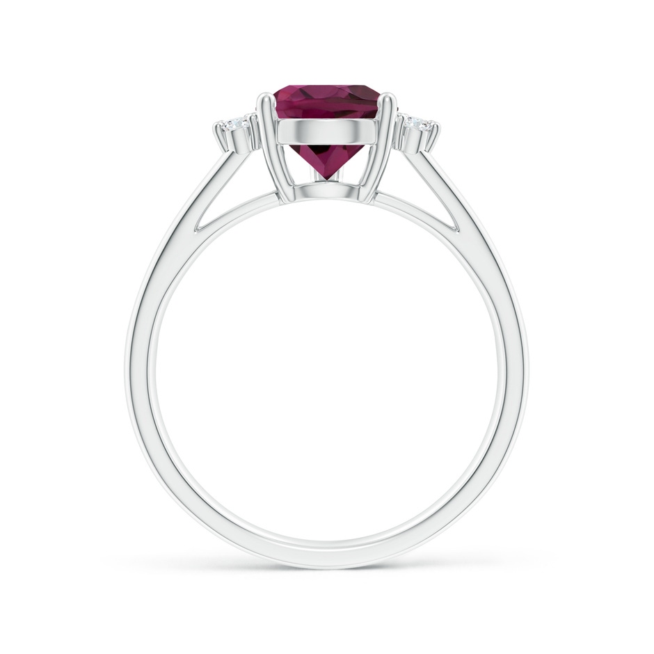 10x7mm AAA Pear Rhodolite Ring with Triple Diamond Accents in White Gold side-1