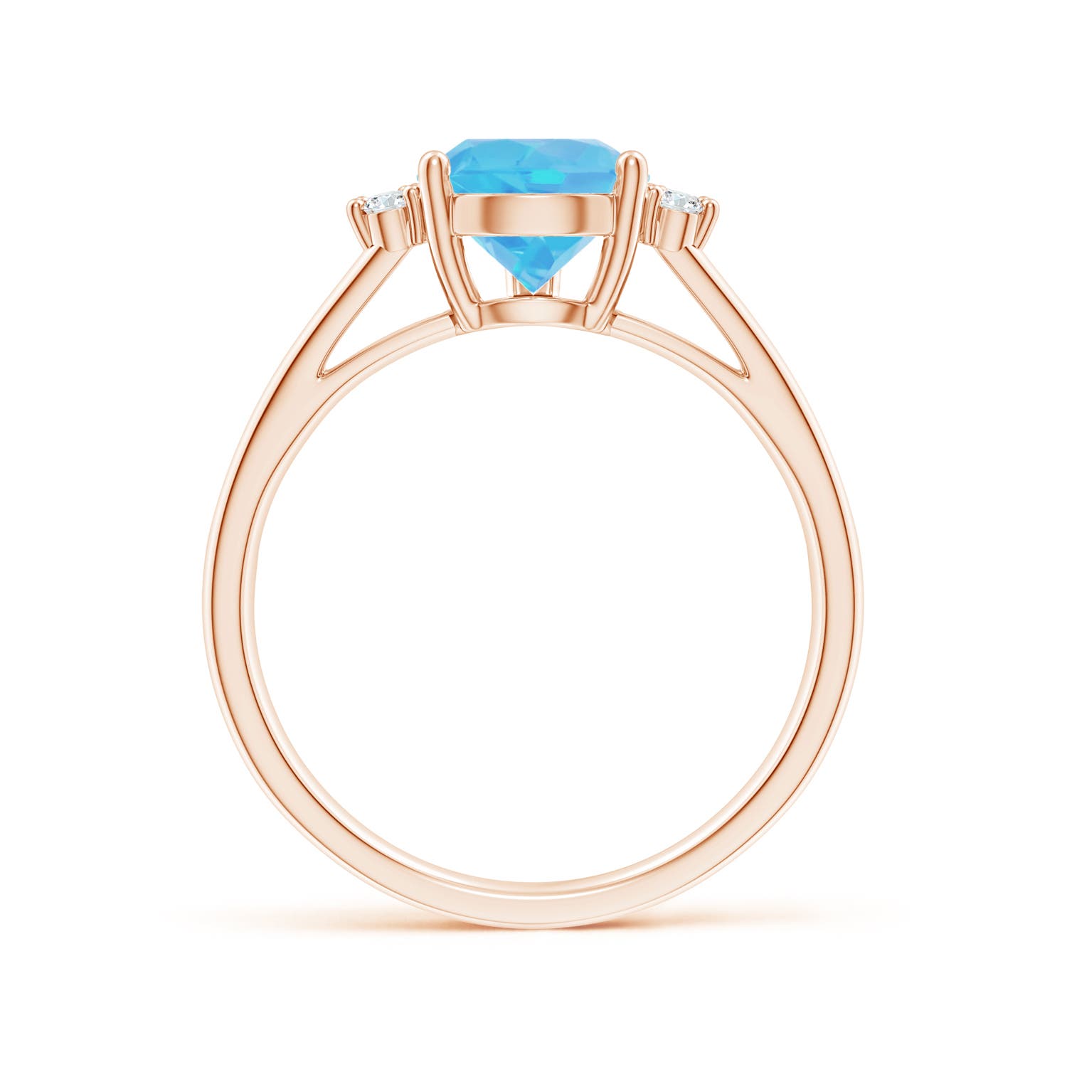 A - Swiss Blue Topaz / 2.43 CT / 14 KT Rose Gold