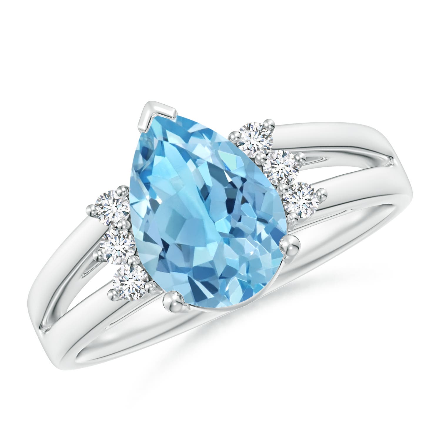 A - Swiss Blue Topaz / 2.43 CT / 14 KT White Gold