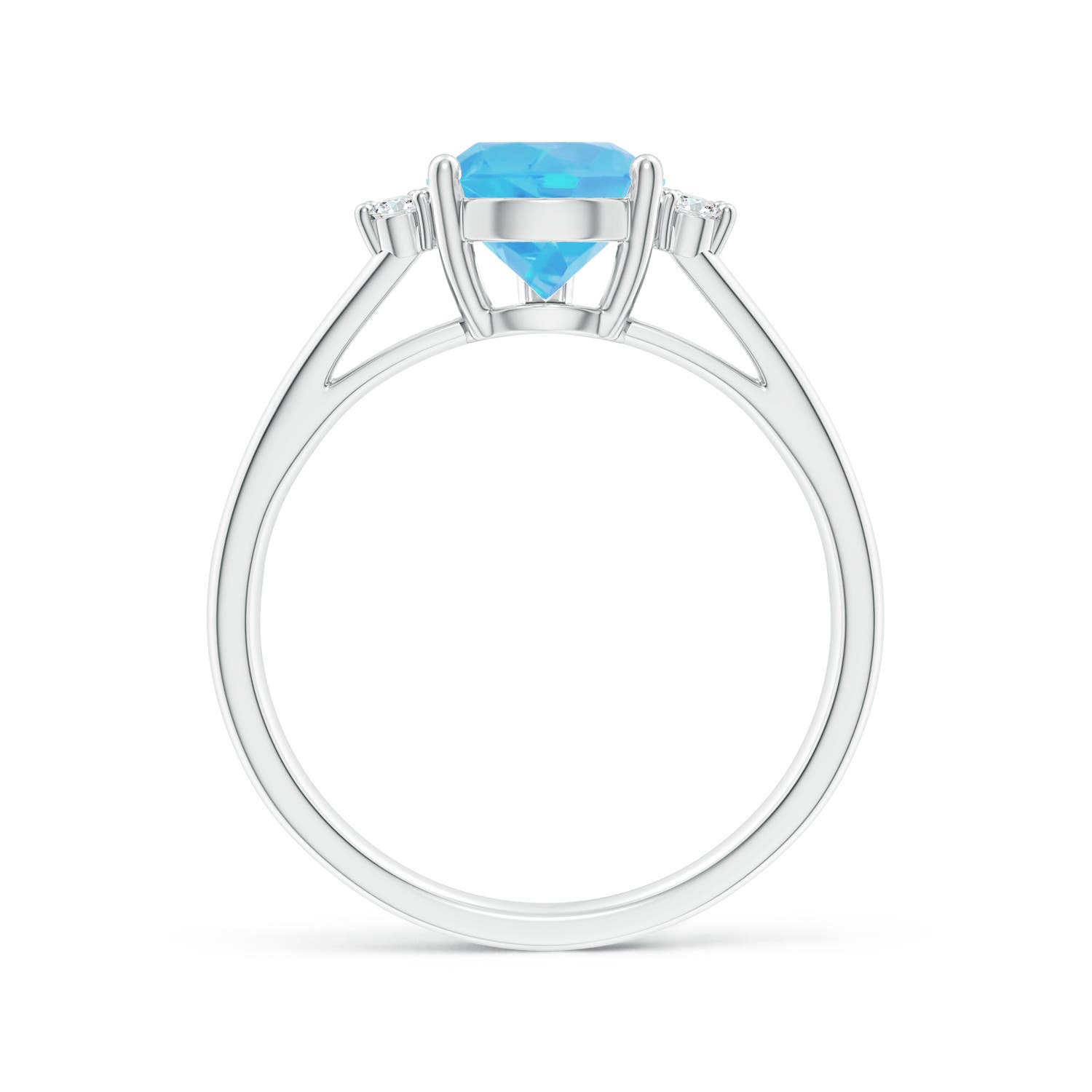 A - Swiss Blue Topaz / 2.43 CT / 14 KT White Gold