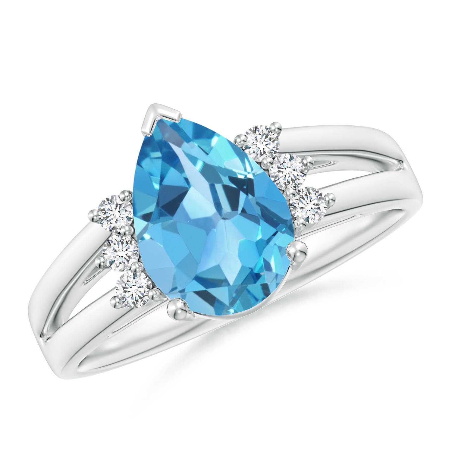 AA - Swiss Blue Topaz / 2.43 CT / 14 KT White Gold