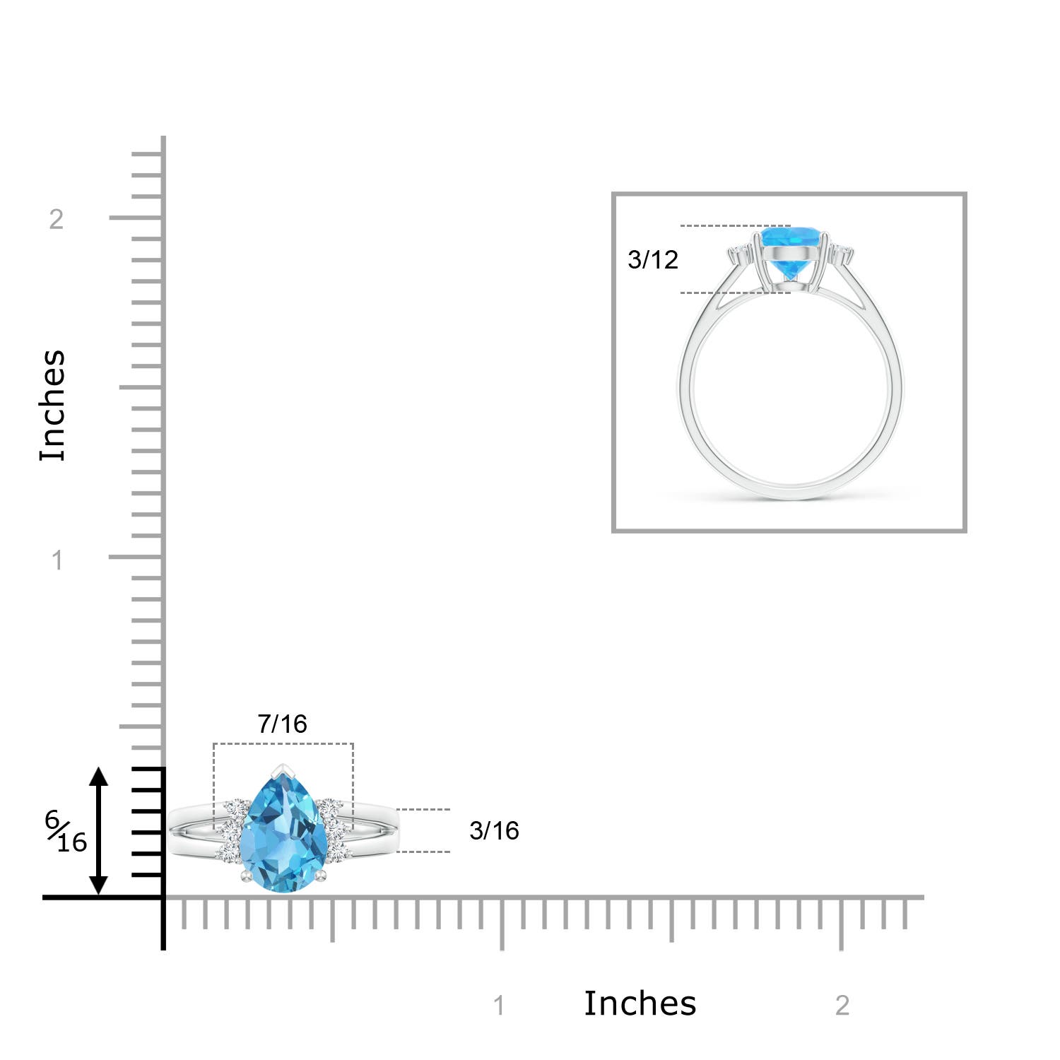 AA - Swiss Blue Topaz / 2.43 CT / 14 KT White Gold