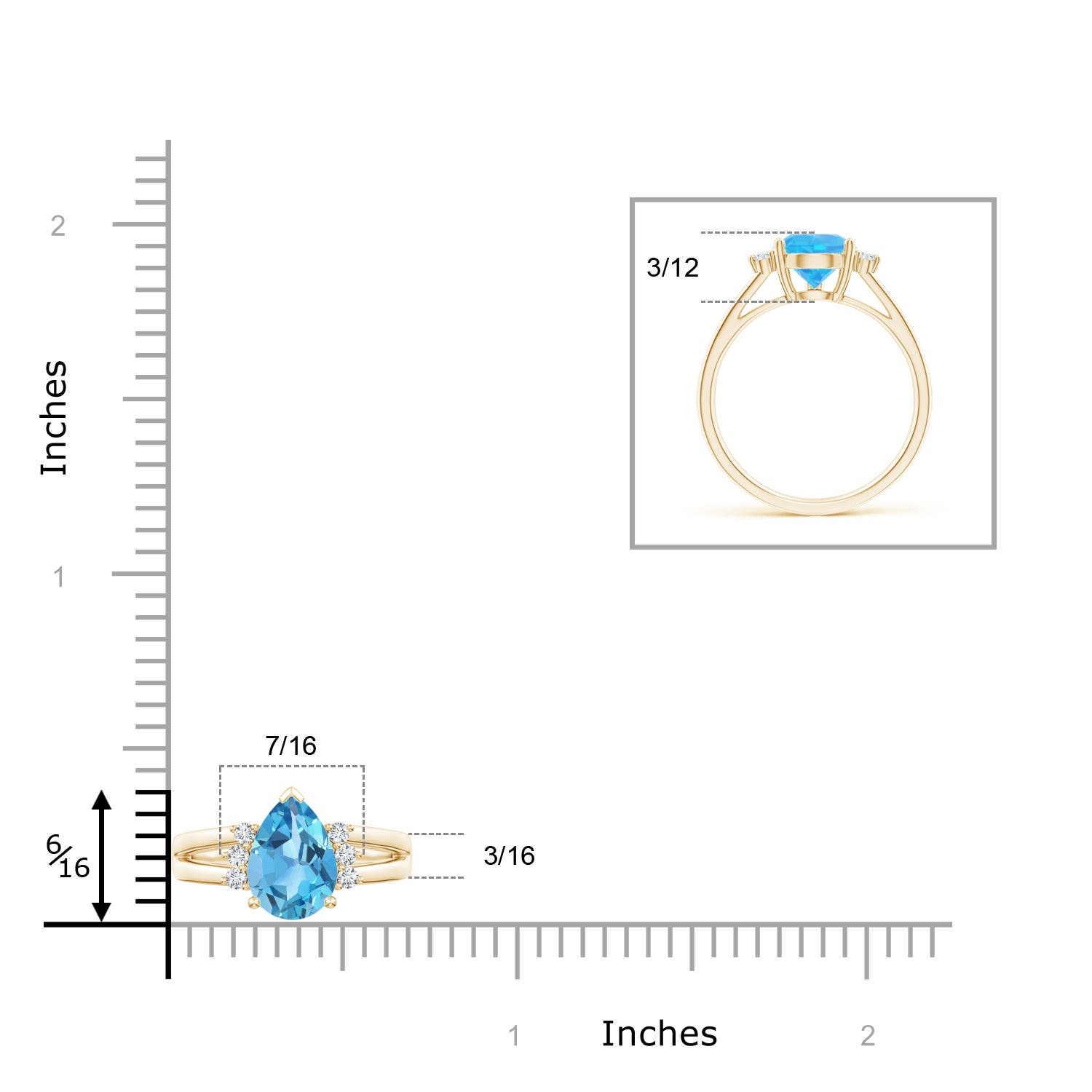 AA - Swiss Blue Topaz / 2.43 CT / 14 KT Yellow Gold