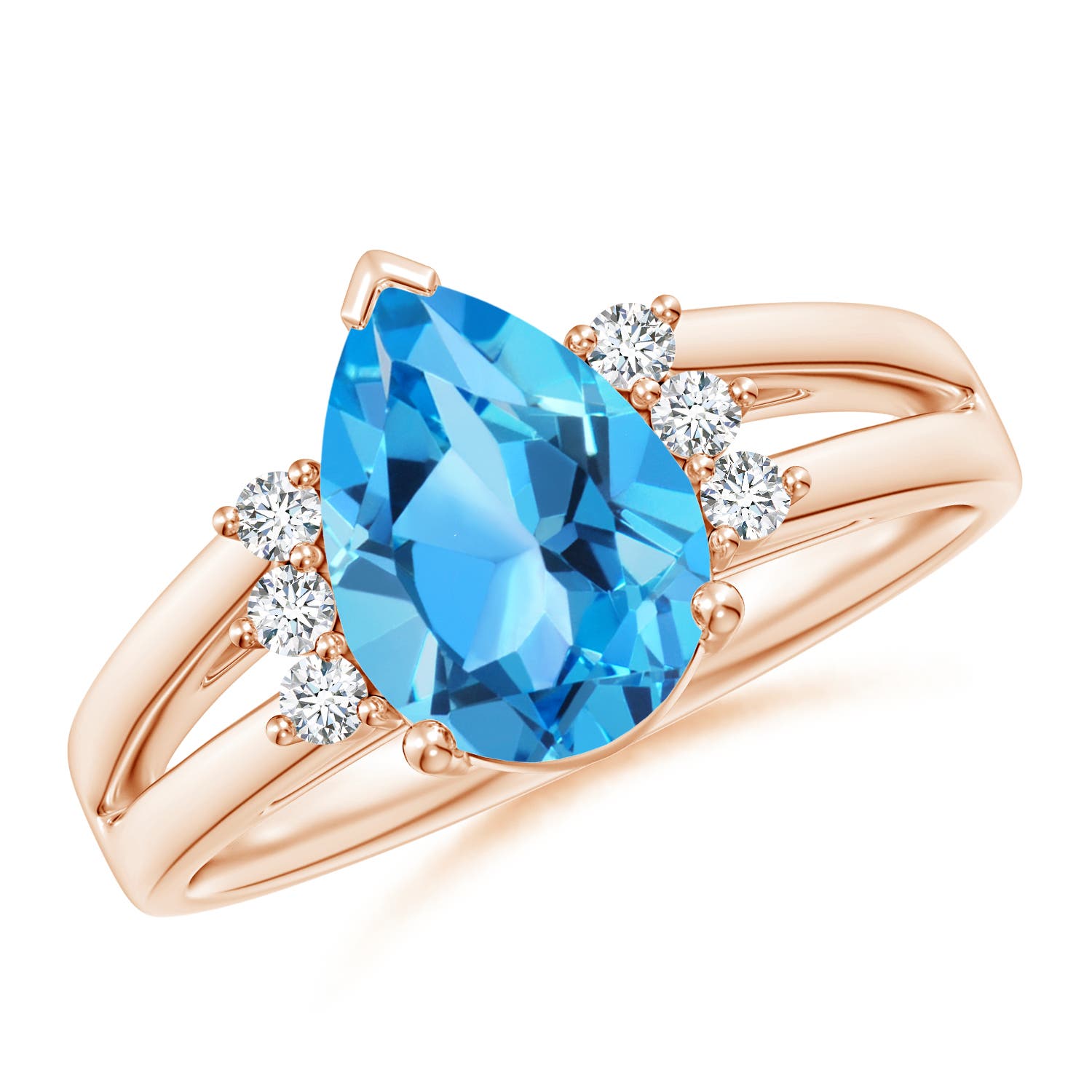 AAA - Swiss Blue Topaz / 2.43 CT / 14 KT Rose Gold