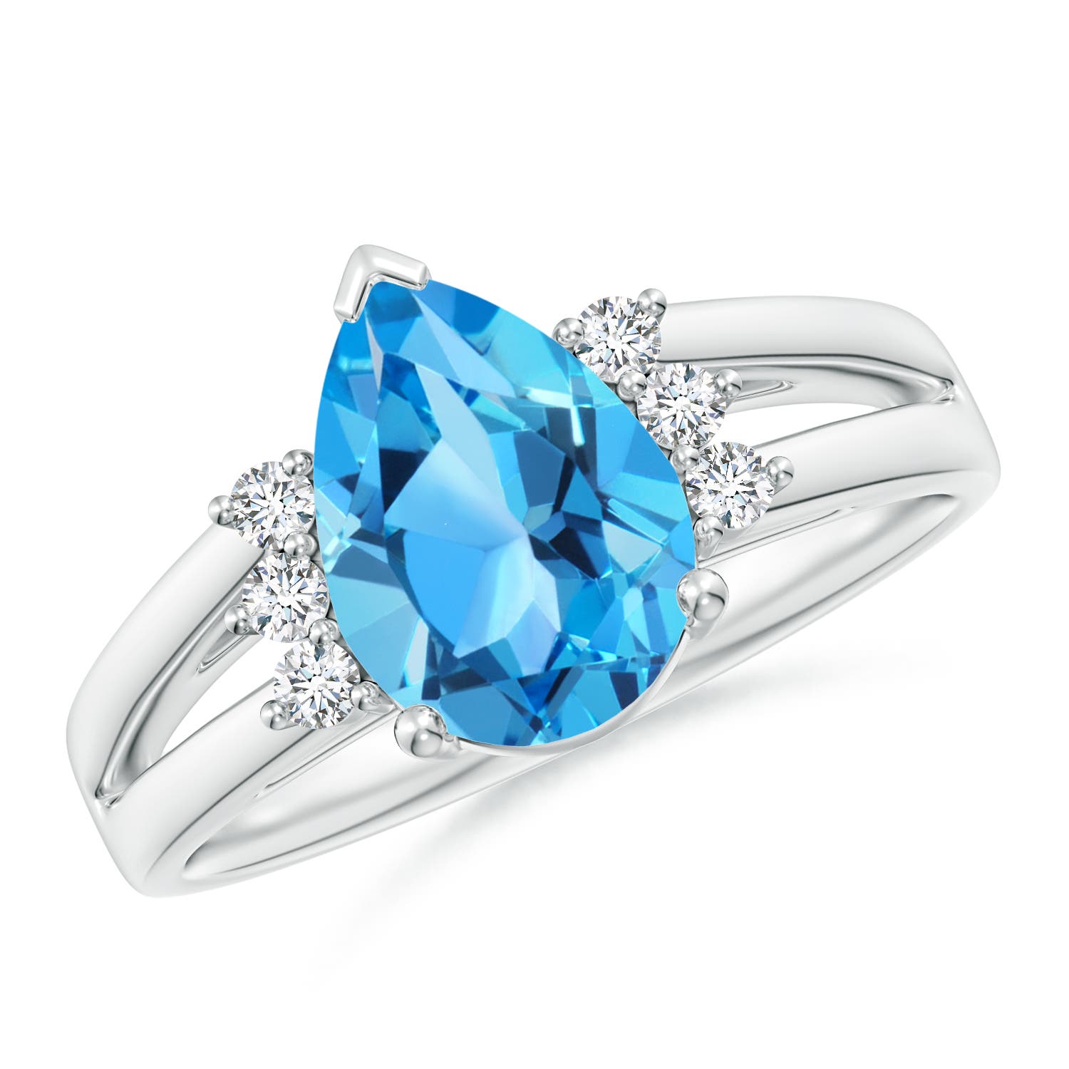 AAA - Swiss Blue Topaz / 2.43 CT / 14 KT White Gold