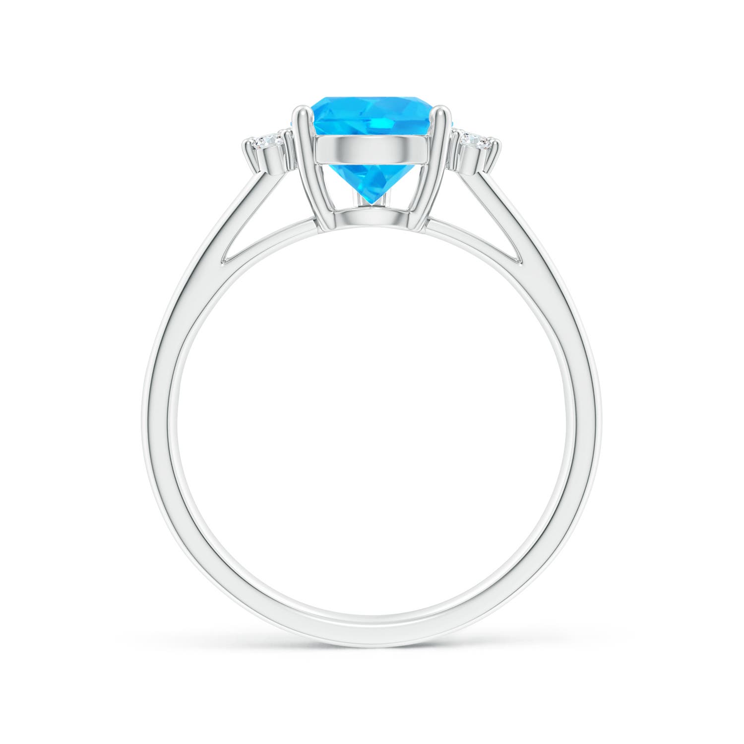 AAA - Swiss Blue Topaz / 2.43 CT / 14 KT White Gold