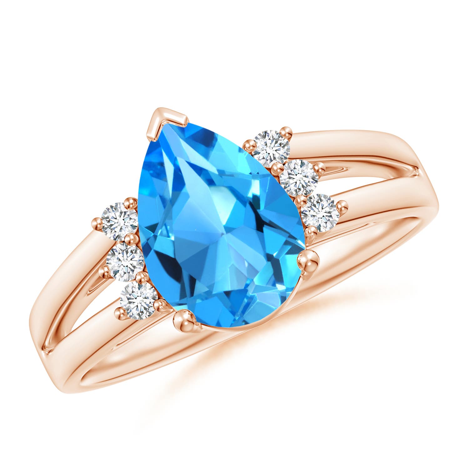 AAAA - Swiss Blue Topaz / 2.43 CT / 14 KT Rose Gold