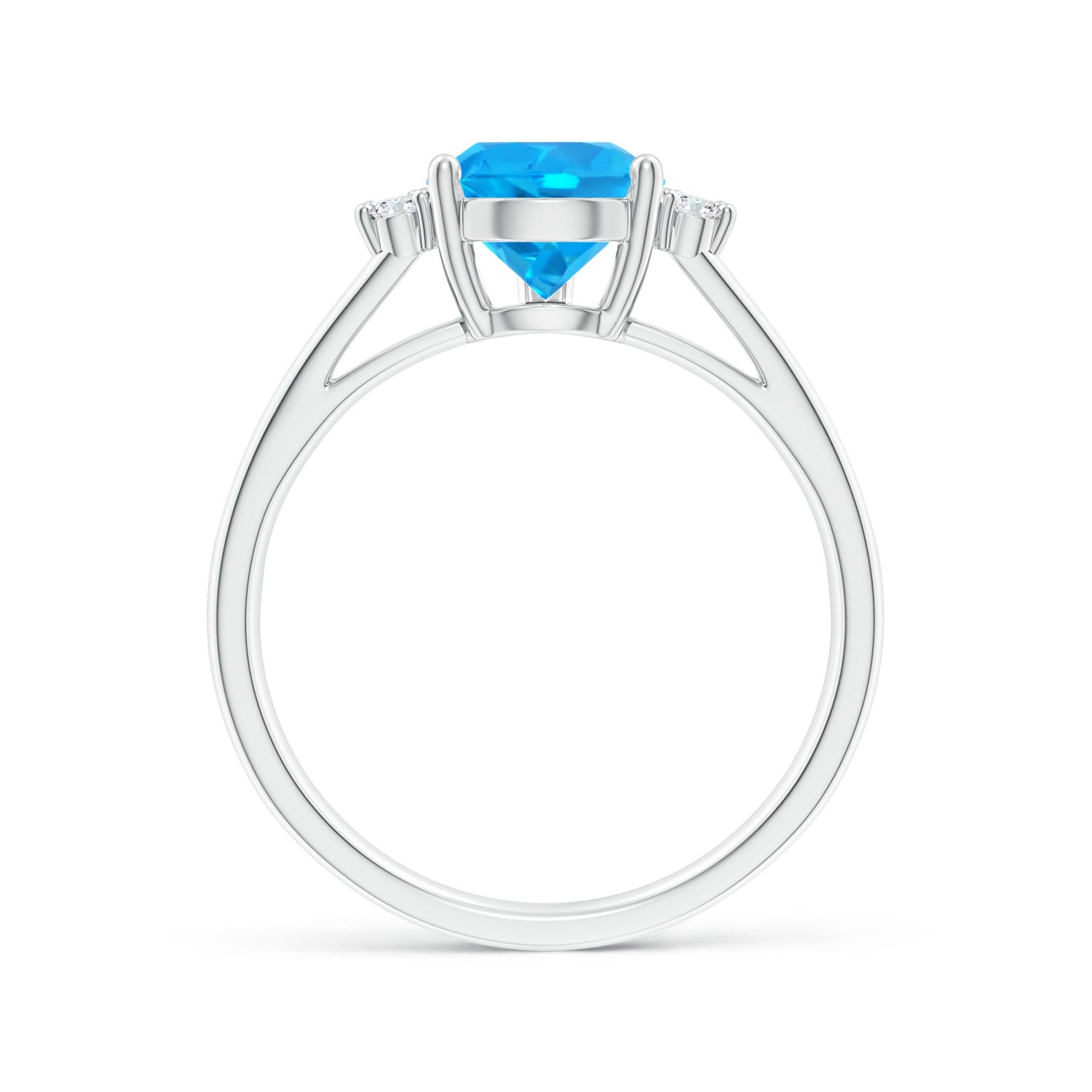 AAAA - Swiss Blue Topaz / 2.43 CT / 14 KT White Gold