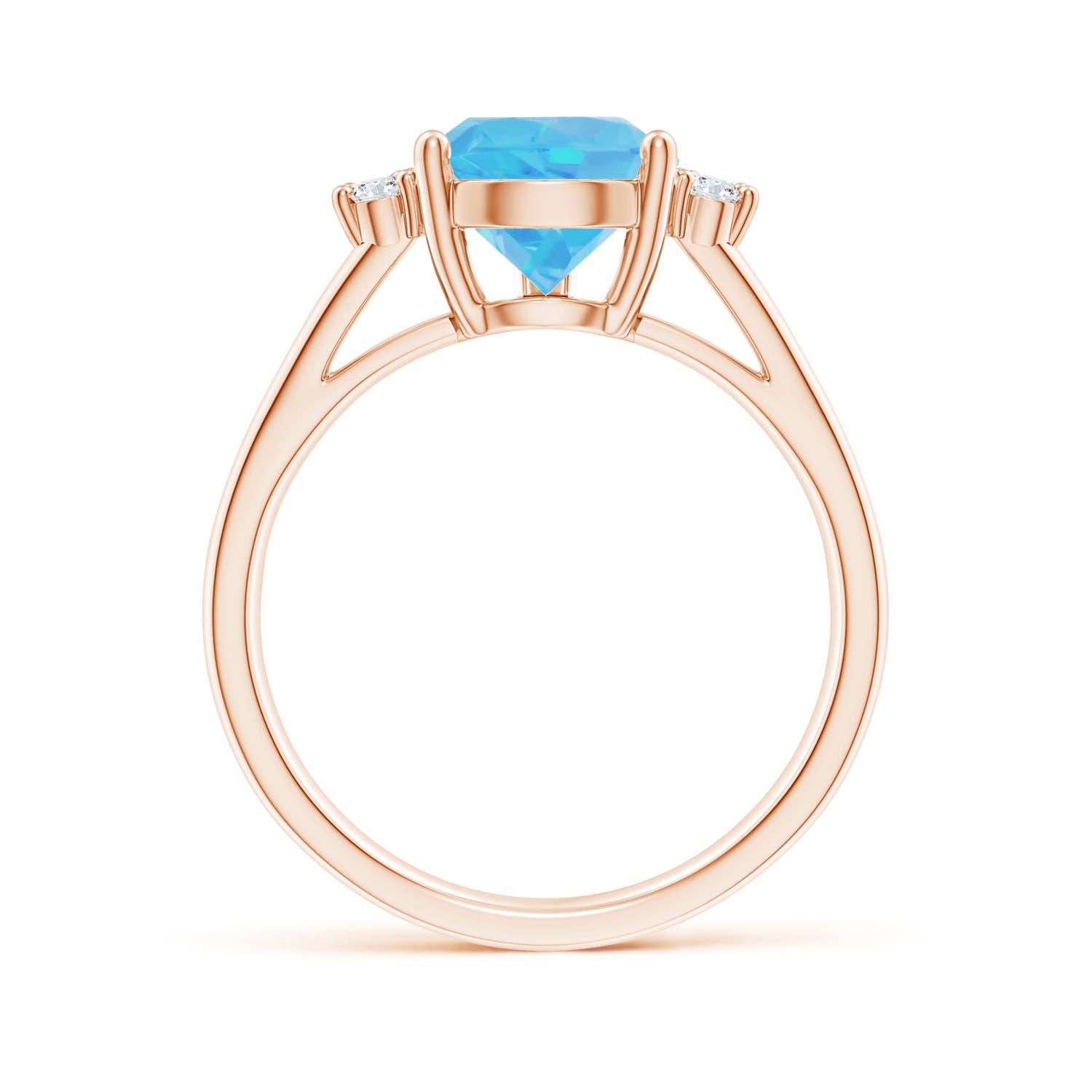 A - Swiss Blue Topaz / 3.97 CT / 14 KT Rose Gold