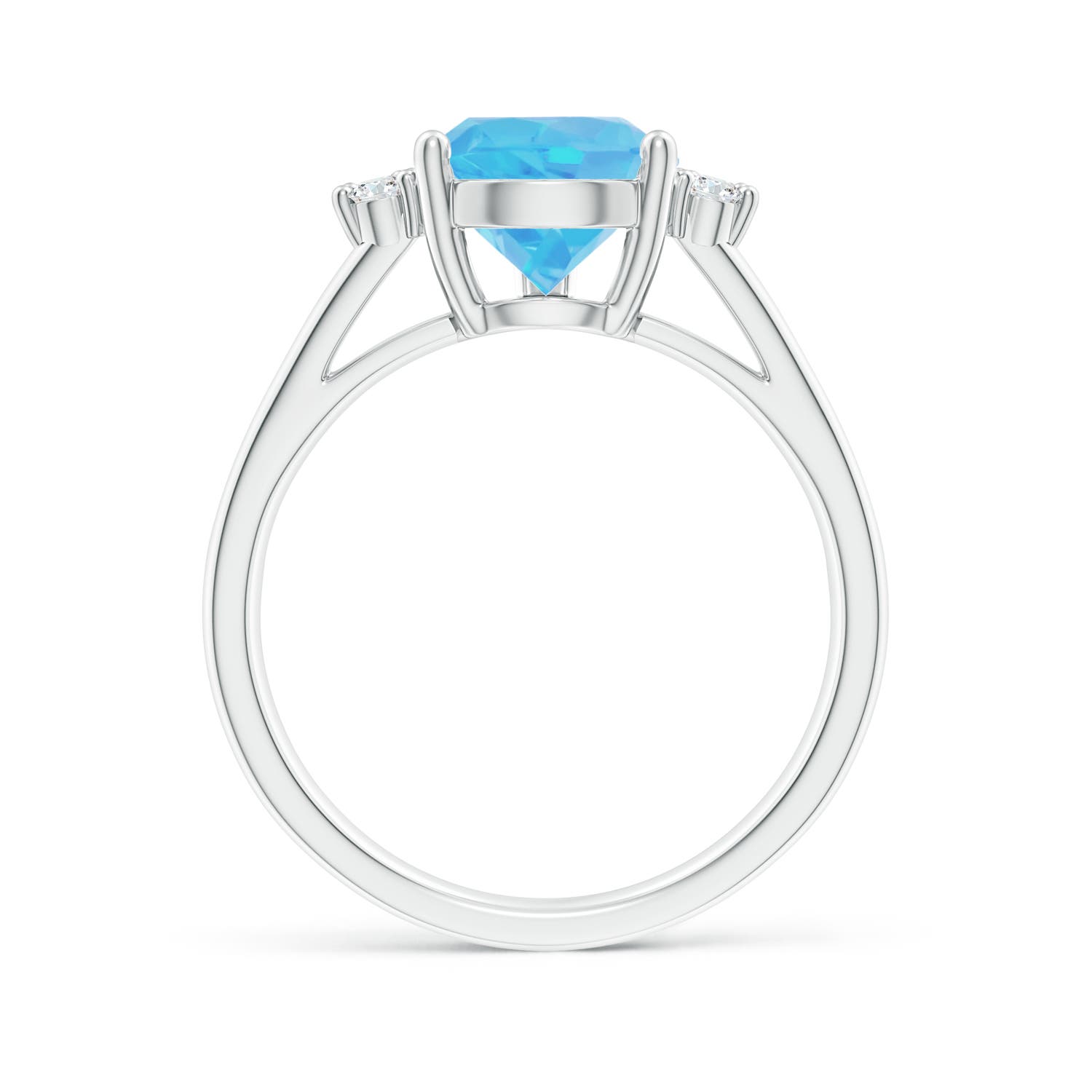 A - Swiss Blue Topaz / 3.97 CT / 14 KT White Gold