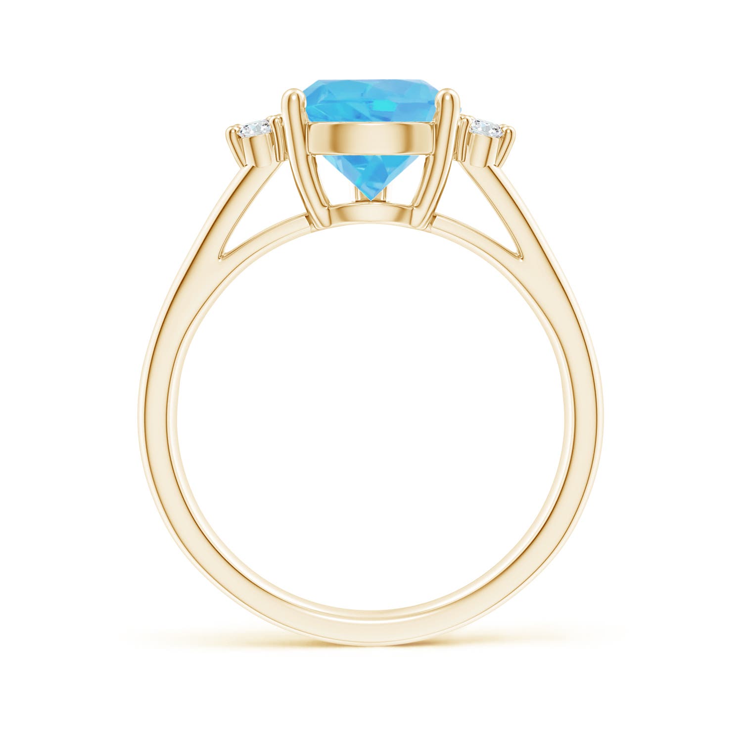 A - Swiss Blue Topaz / 3.97 CT / 14 KT Yellow Gold