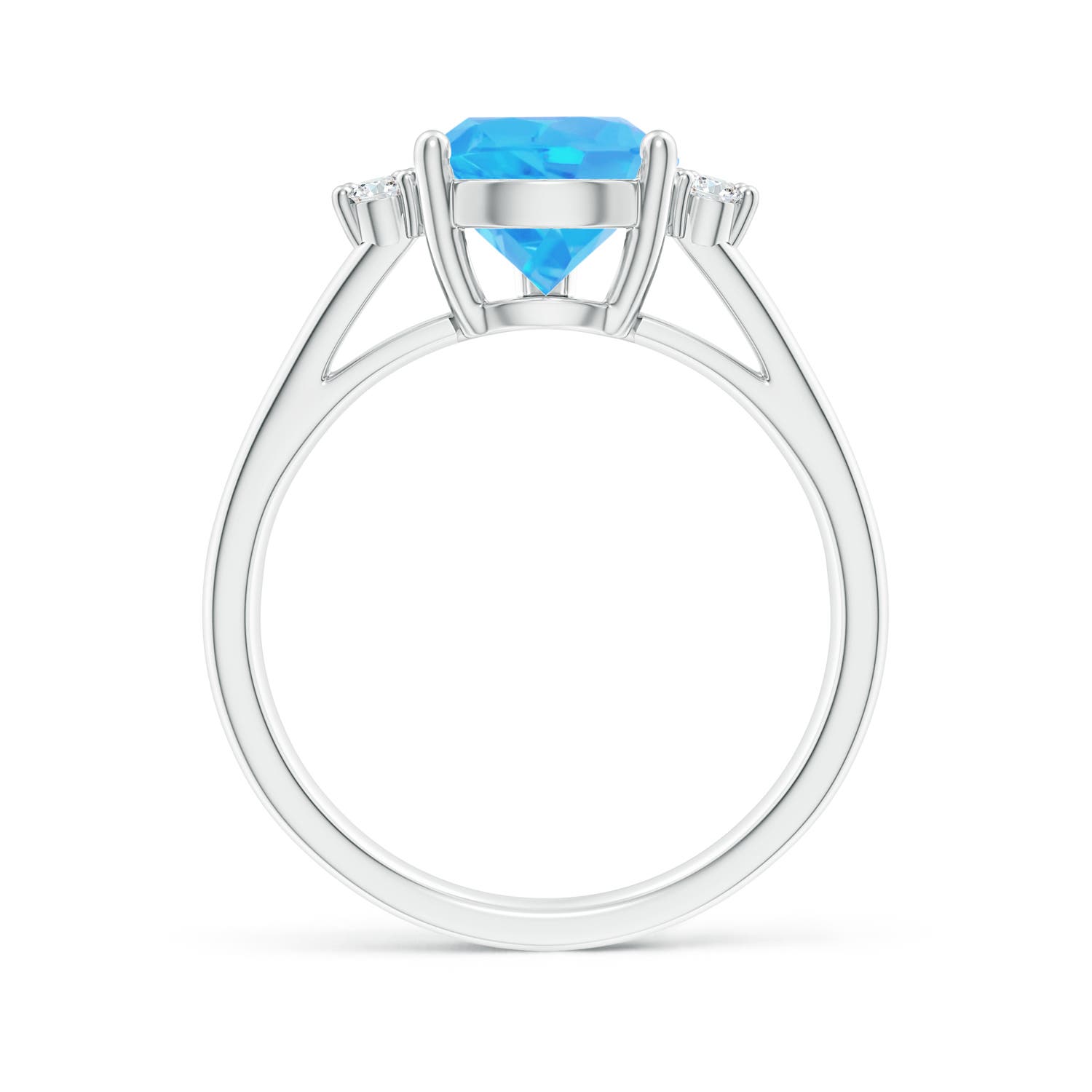 AA - Swiss Blue Topaz / 3.97 CT / 14 KT White Gold