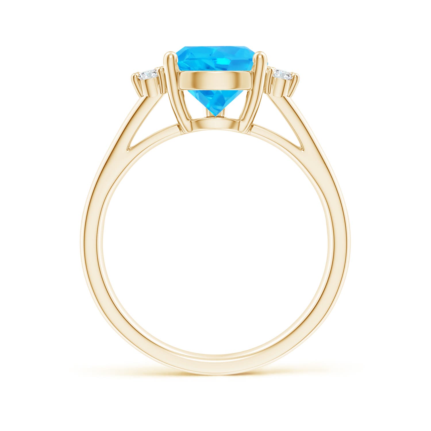 AAA - Swiss Blue Topaz / 3.97 CT / 14 KT Yellow Gold