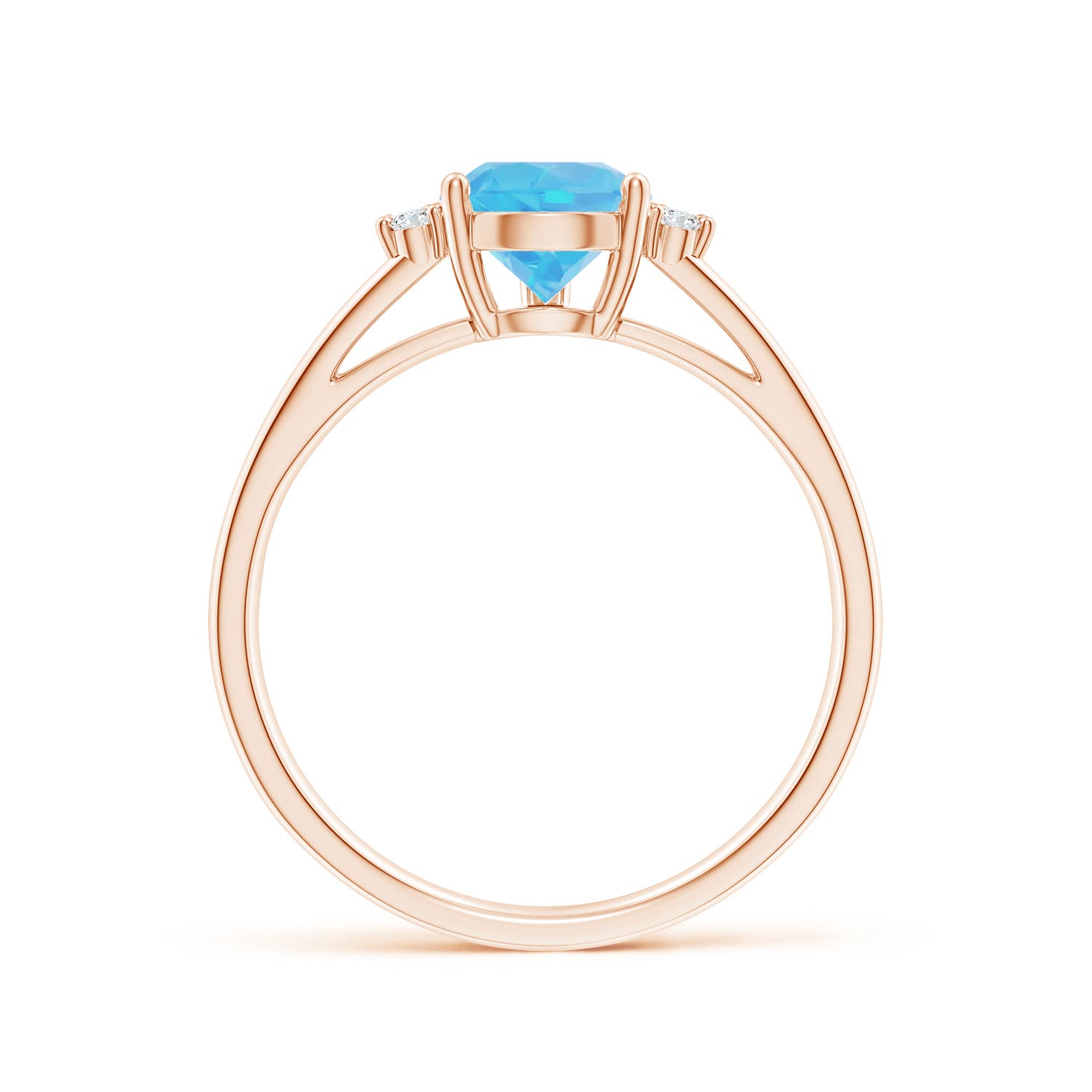 A - Swiss Blue Topaz / 1.73 CT / 14 KT Rose Gold