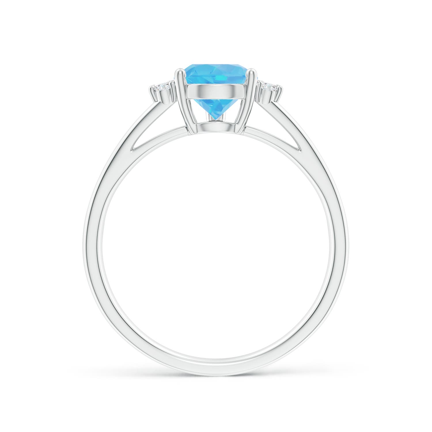 A - Swiss Blue Topaz / 1.73 CT / 14 KT White Gold