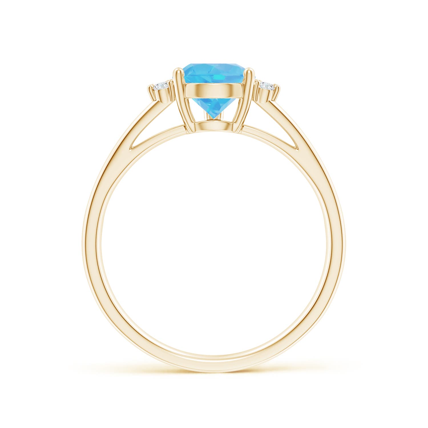 A - Swiss Blue Topaz / 1.73 CT / 14 KT Yellow Gold