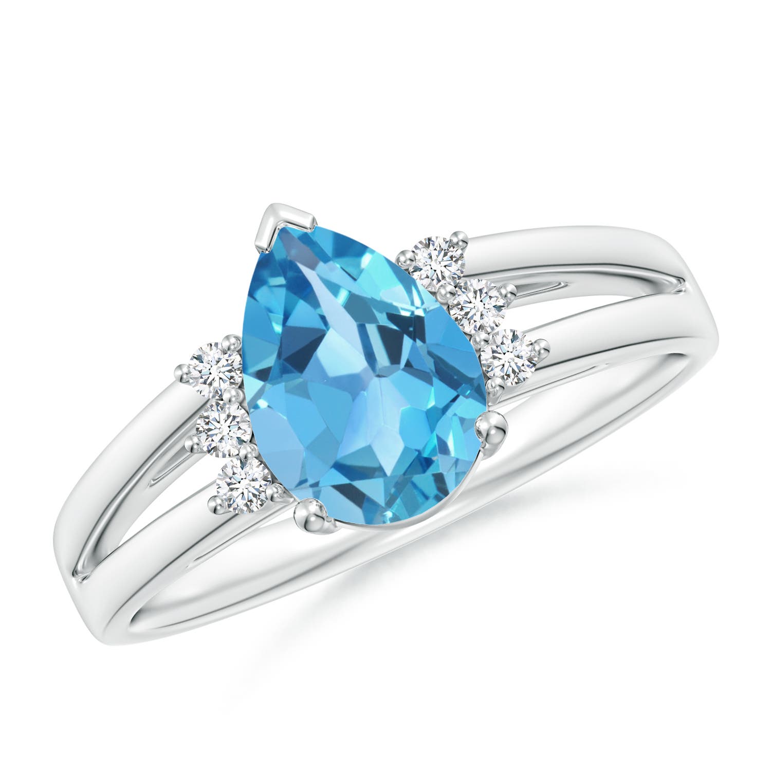 AA - Swiss Blue Topaz / 1.73 CT / 14 KT White Gold