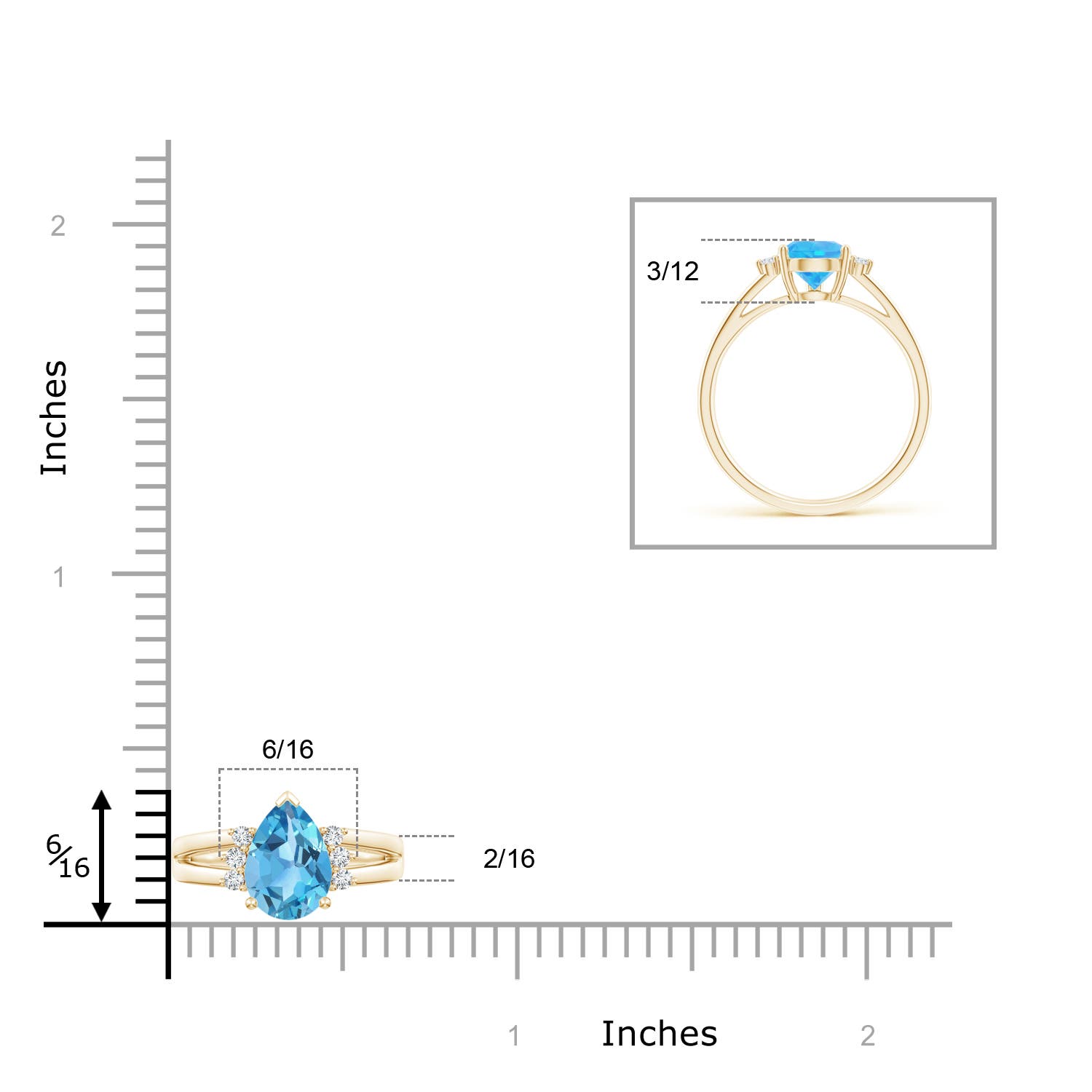 AA - Swiss Blue Topaz / 1.73 CT / 14 KT Yellow Gold