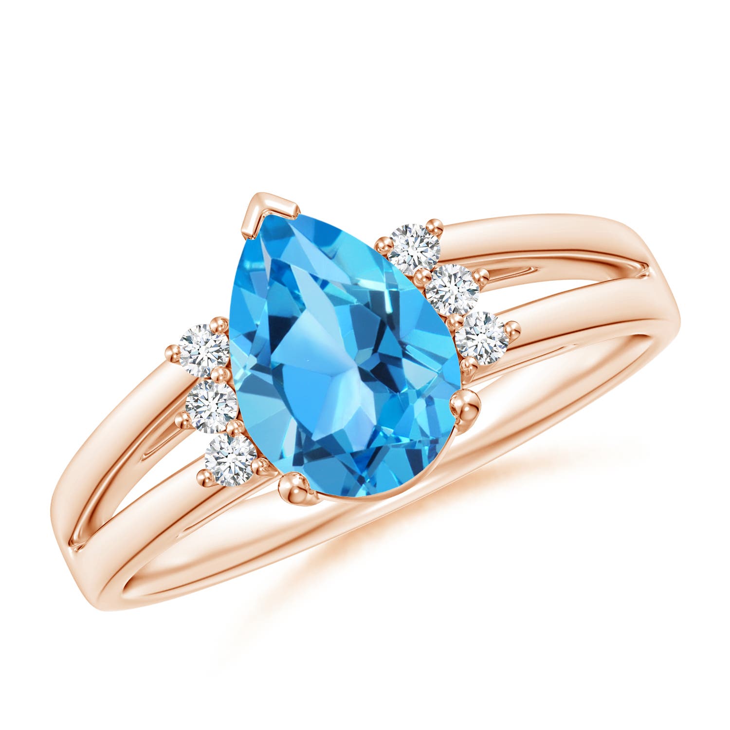 AAA - Swiss Blue Topaz / 1.73 CT / 14 KT Rose Gold